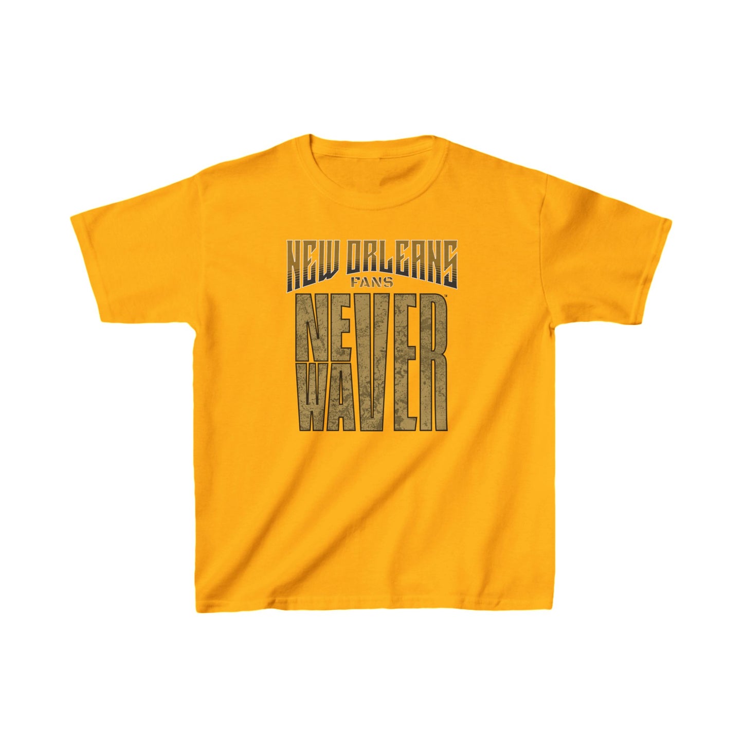 New Orleans Fans Never Waver Kids Heavy Cotton™ Tee