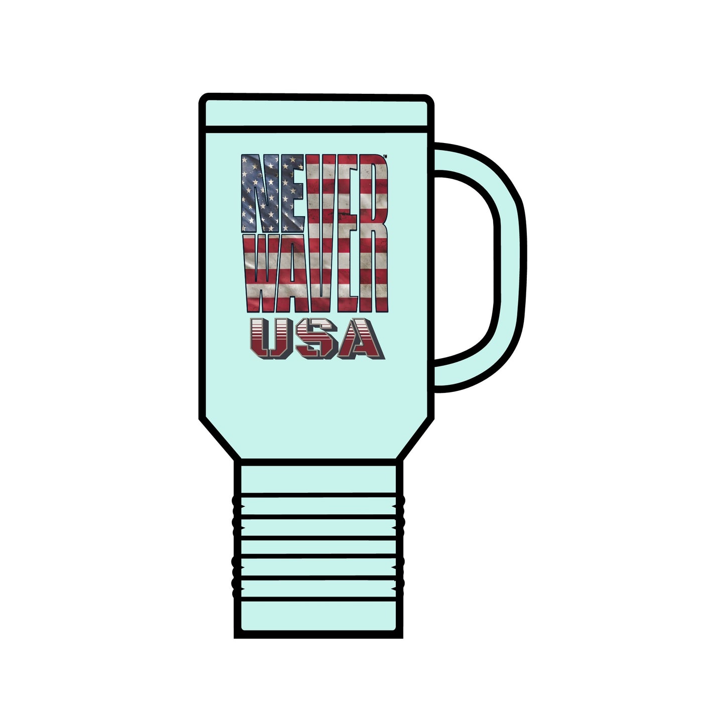 Never   Waver USA Insulated Travel Mug, 40oz