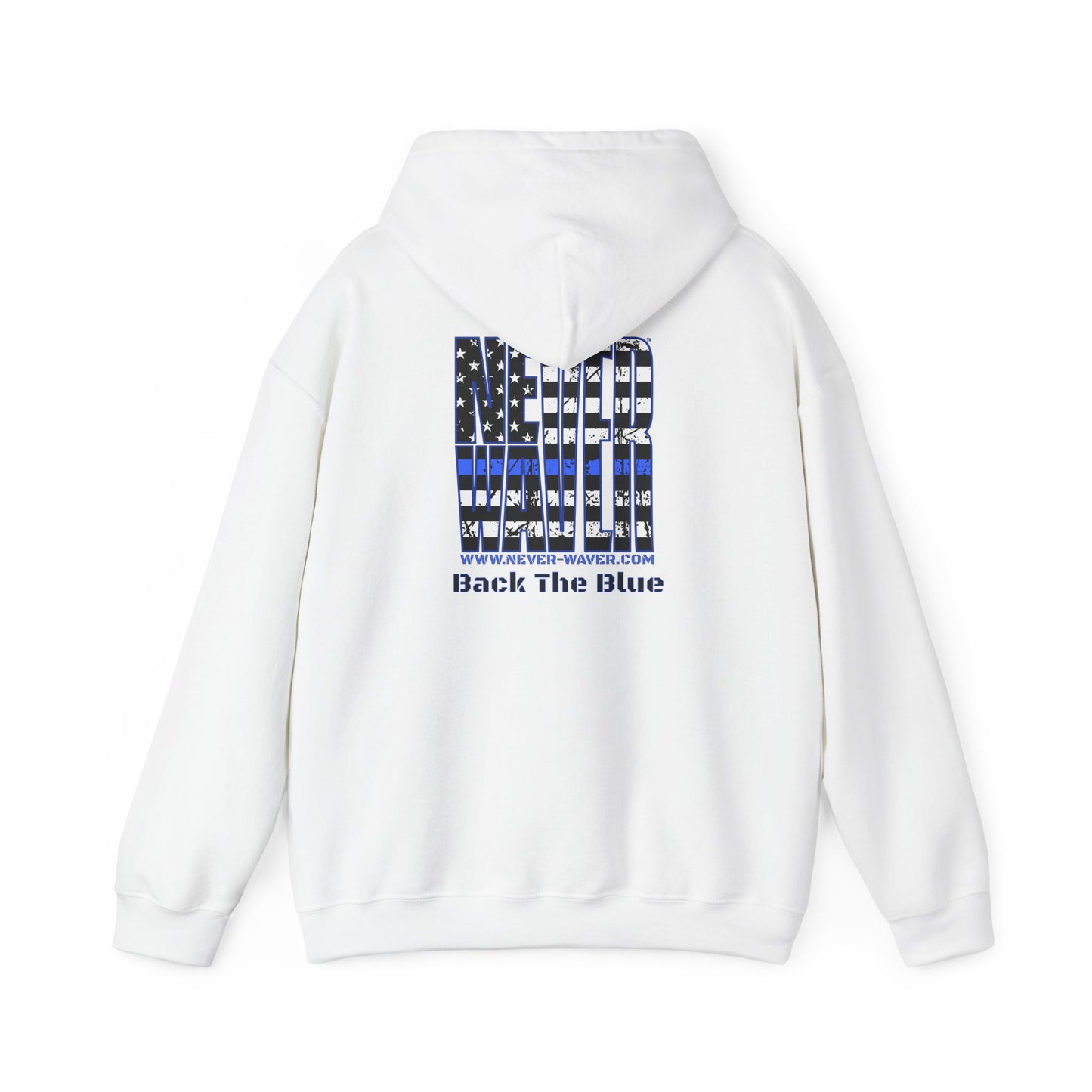 Never Waver Back The Blue  Unisex Heavy Blend™ Hooded Sweatshirt