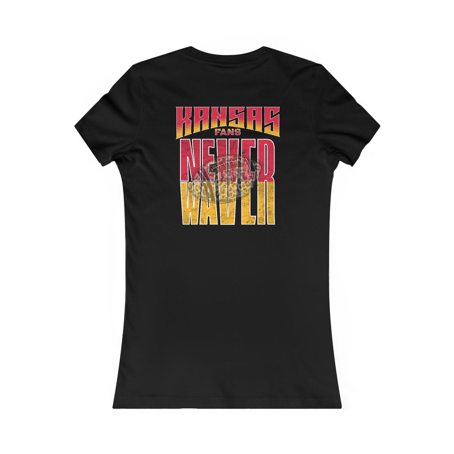 Kansas Fans Never Waver W-Leopard Football Women's Favorite Tee