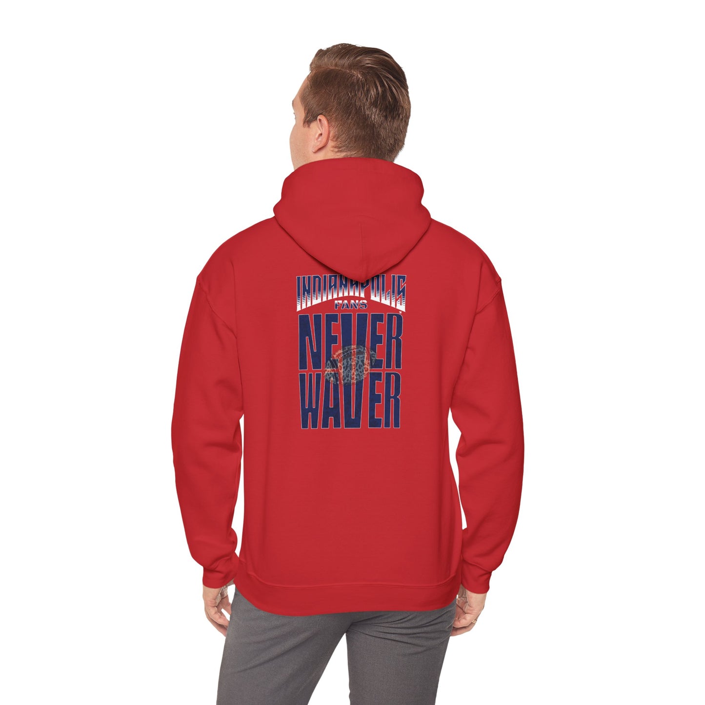 Unisex Heavy Blend™ 'Indianapolis Fans Never Waver' Hoodie - Inspirational Apparel for Everyday Comfort