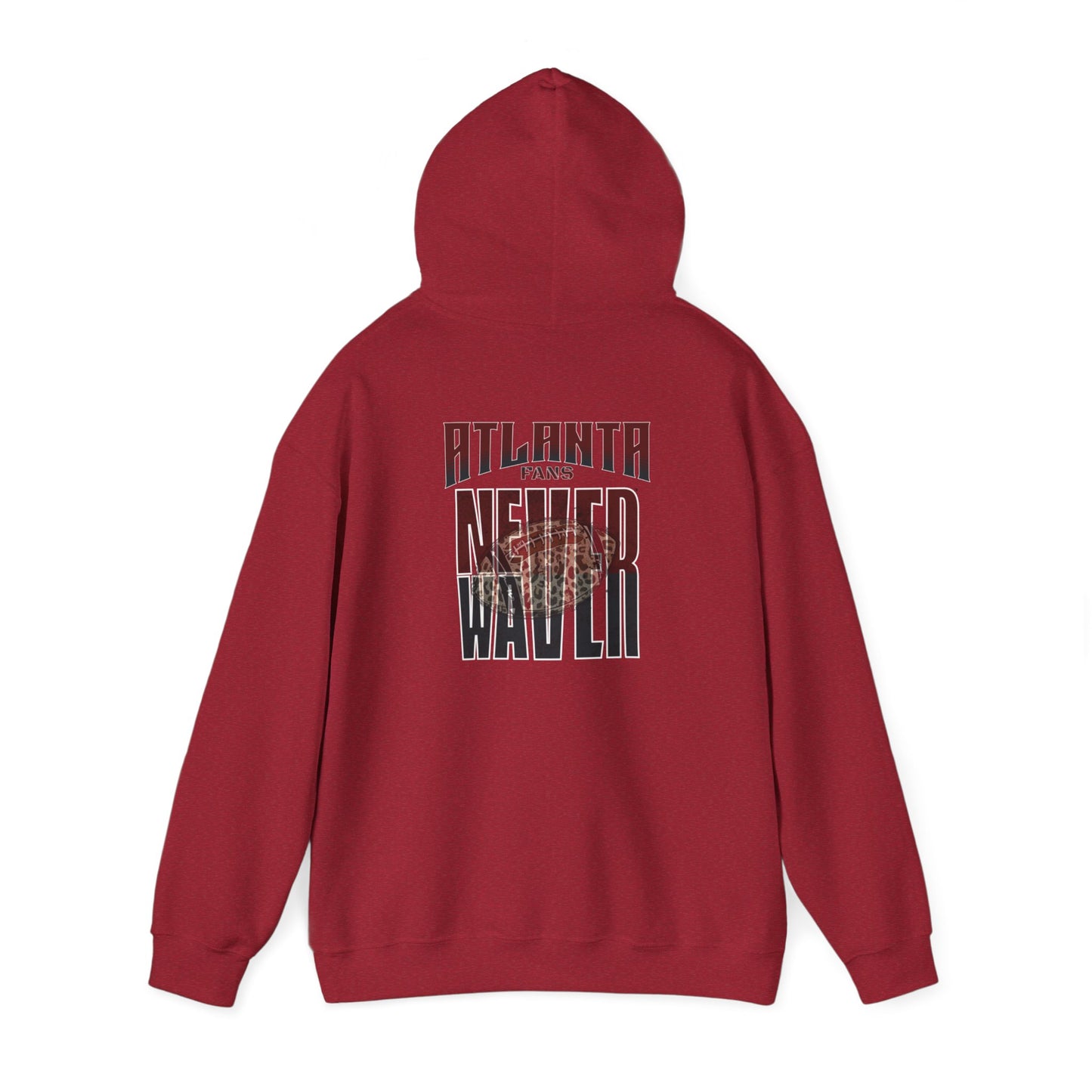 Atlanta Fans Never Waver W-Leopard Football Unisex Heavy Blend™ Hooded Sweatshirt