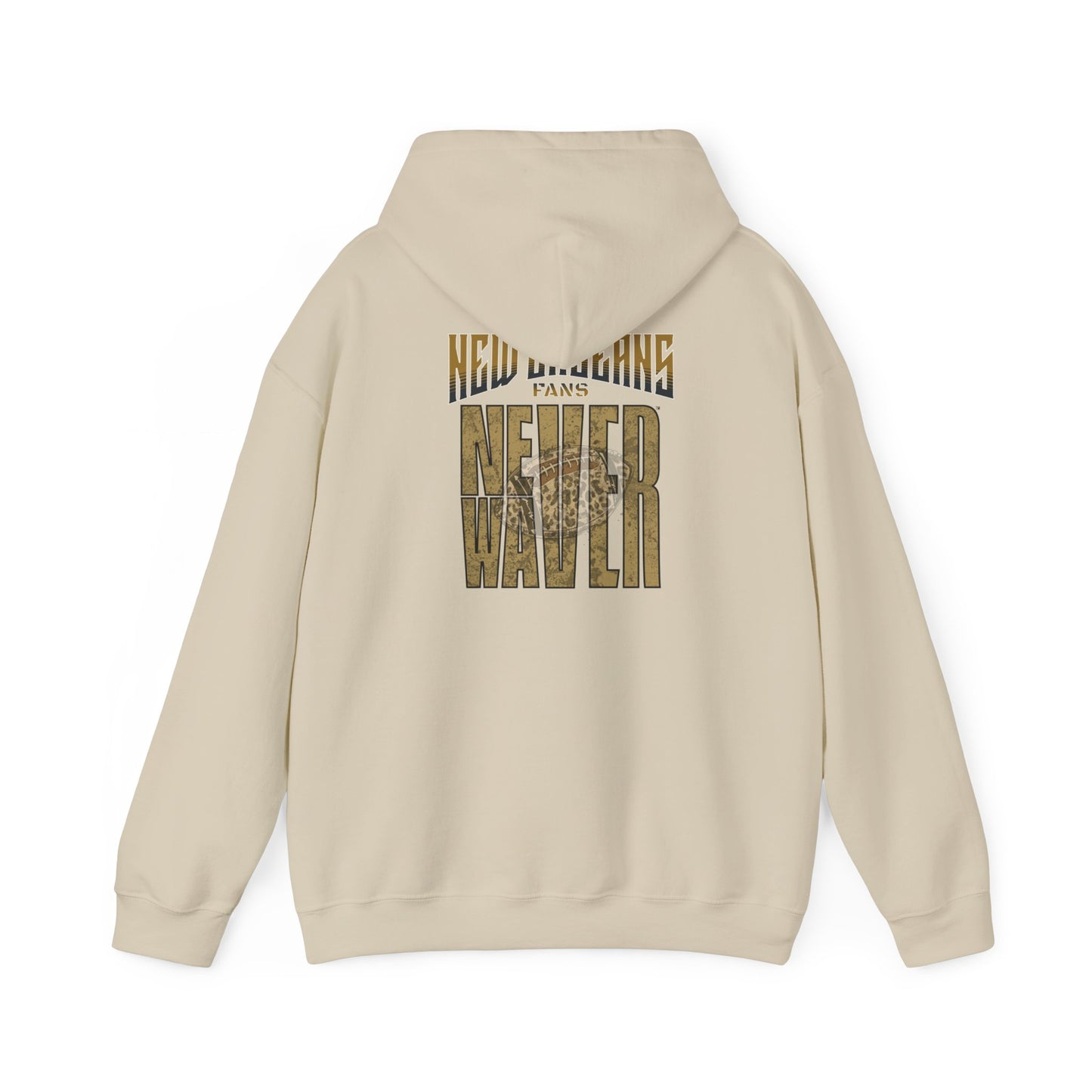 New Orleans Fans Never Waver W-Leopard Football Unisex Heavy Blend™ Hooded Sweatshirt