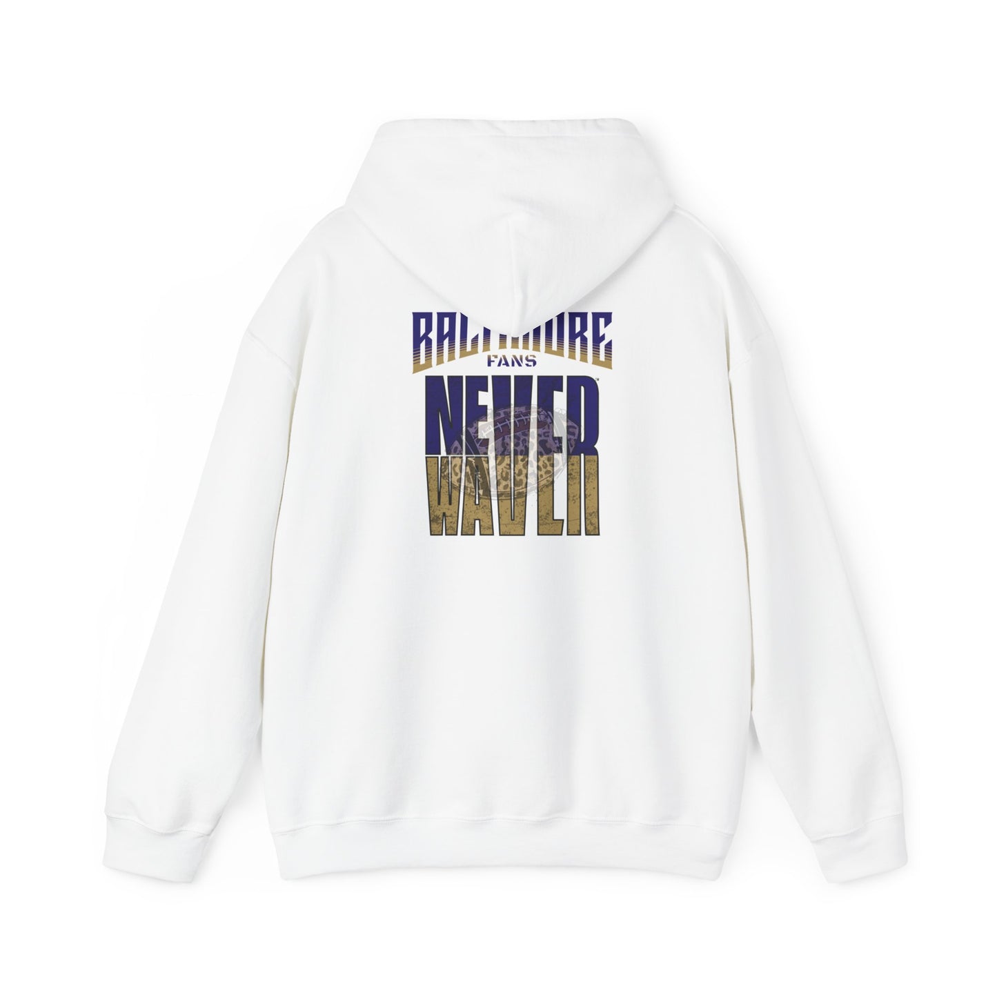 Baltimore Fans Never Waver W-Leopard Football Unisex Heavy Blend™ Hooded Sweatshirt