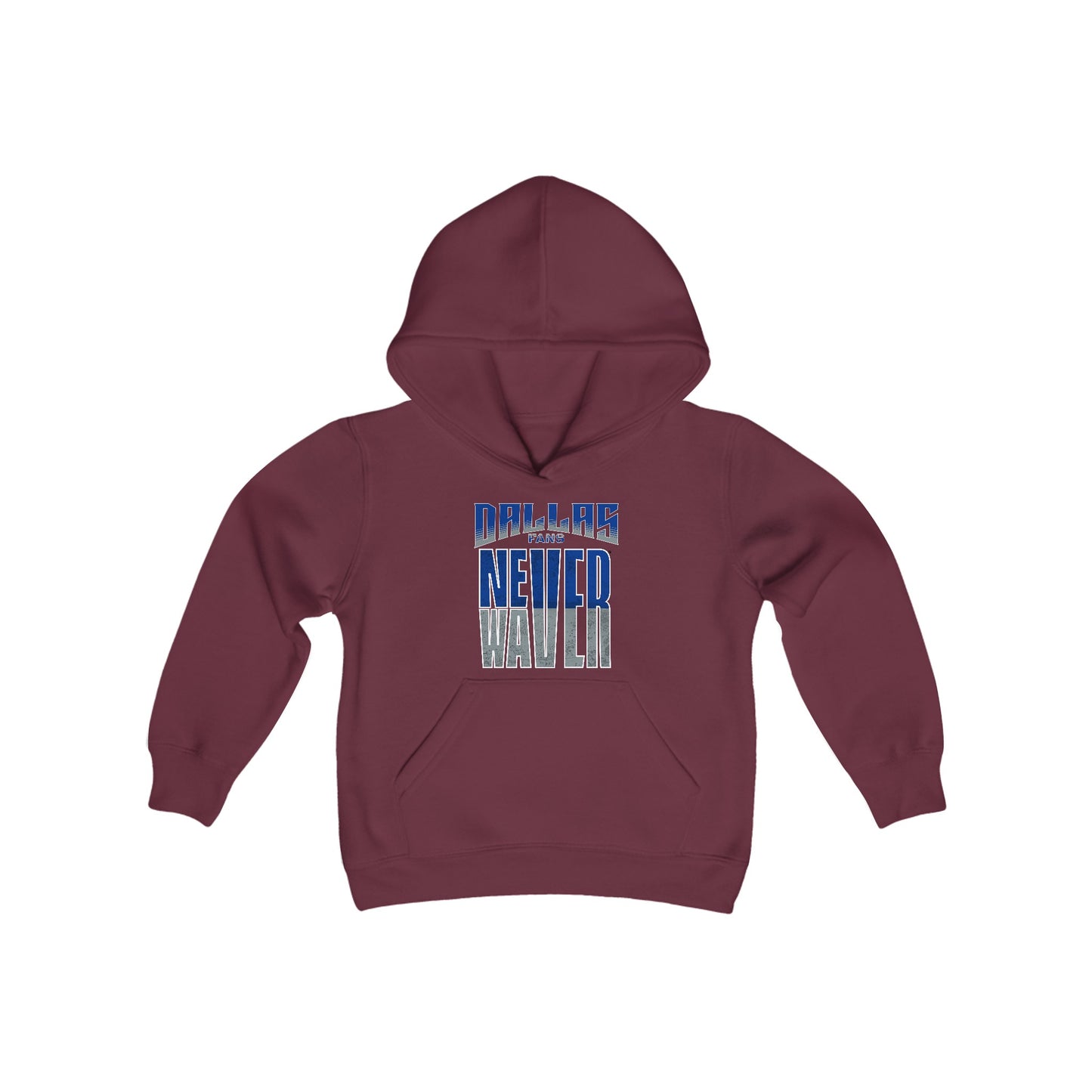 Dallas Fans Never Waver Youth Heavy Blend Hooded Sweatshirt