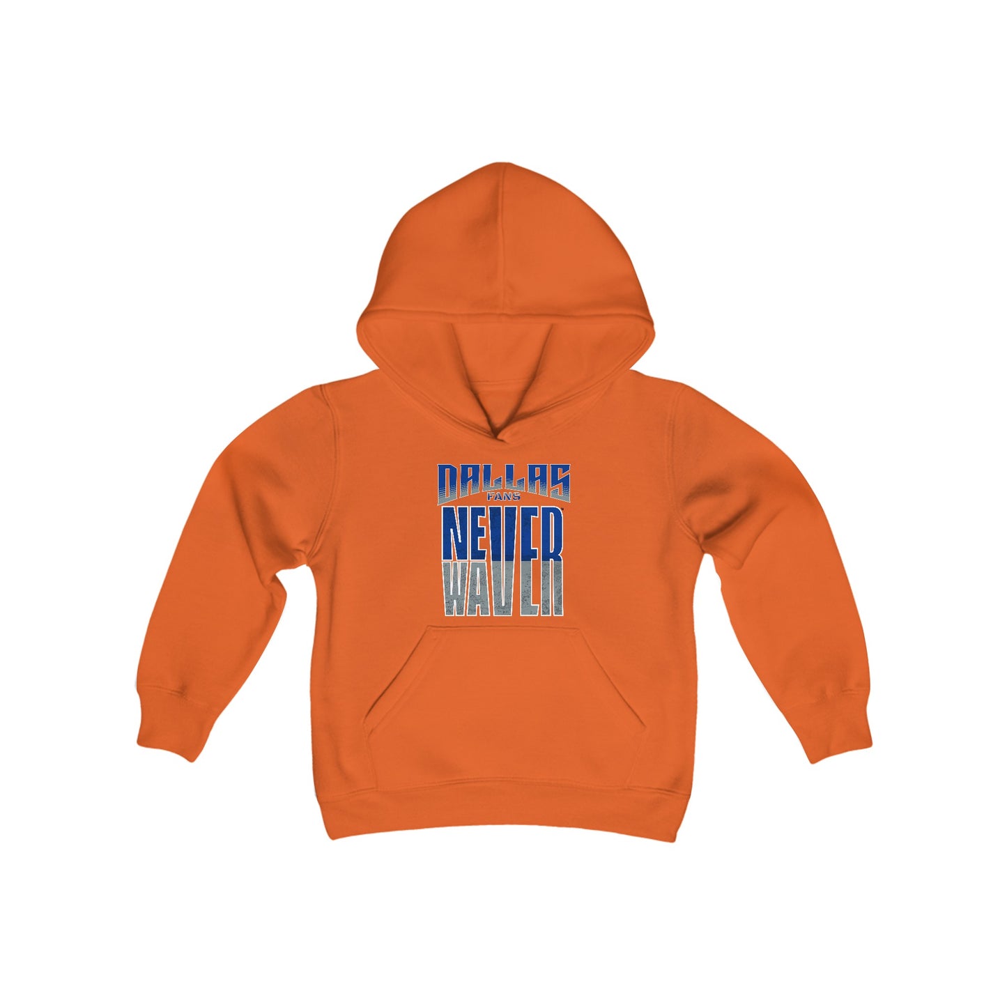 Dallas Fans Never Waver Youth Heavy Blend Hooded Sweatshirt