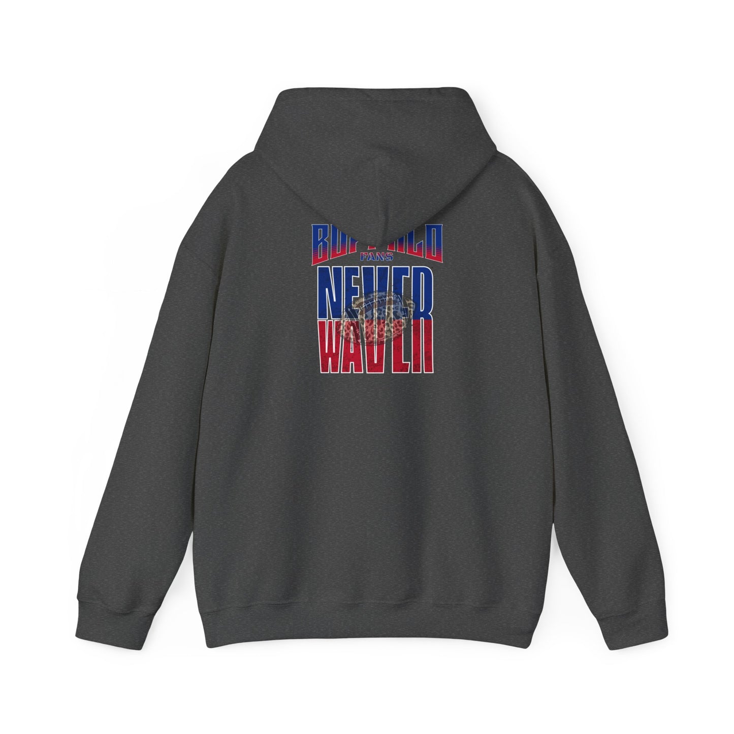 Buffalo Fans Never Waver W-Leopard Football Unisex Heavy Blend™ Hooded Sweatshirt