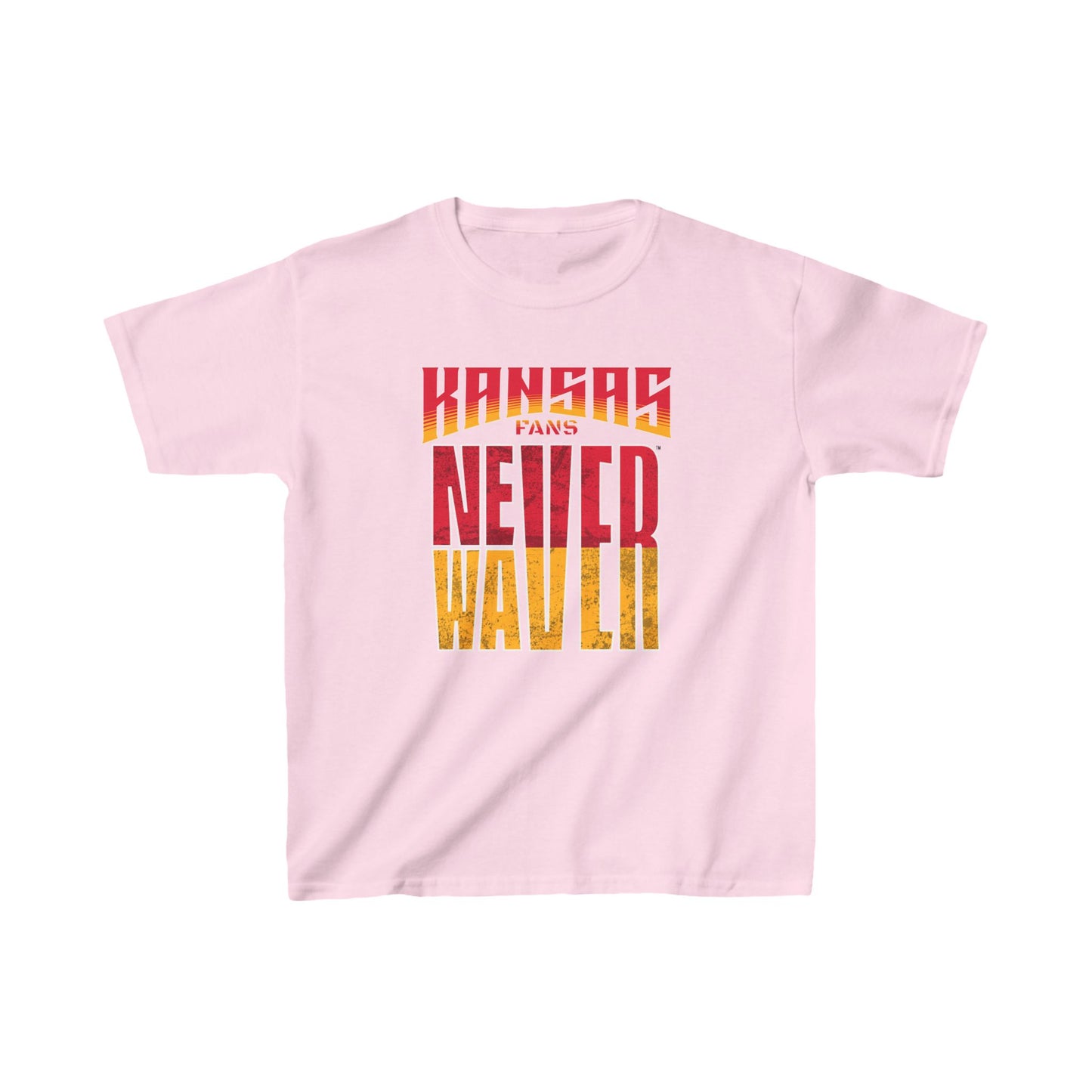 Kansas Fans Never Waver Kids Heavy Cotton™ Tee