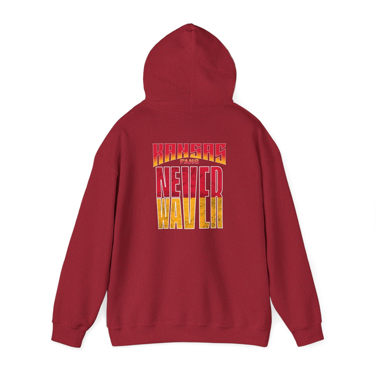 Kansas Fans Never Waver Unisex Heavy Blend™ Hooded Sweatshirt