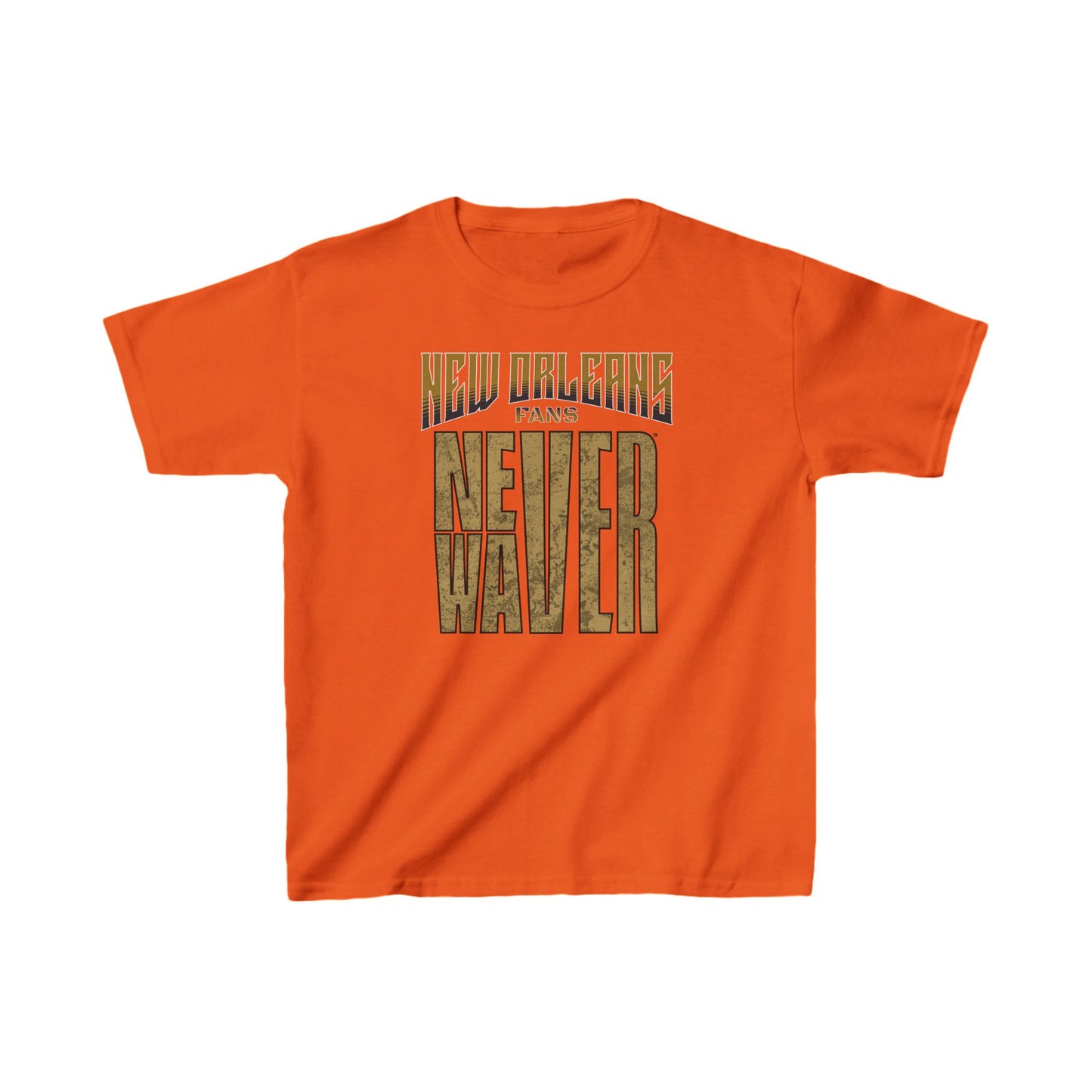 New Orleans Fans Never Waver Kids Heavy Cotton™ Tee