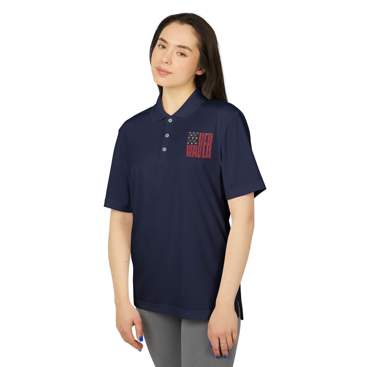 Never Waver Embroidered adidas Unisex Performance Polo