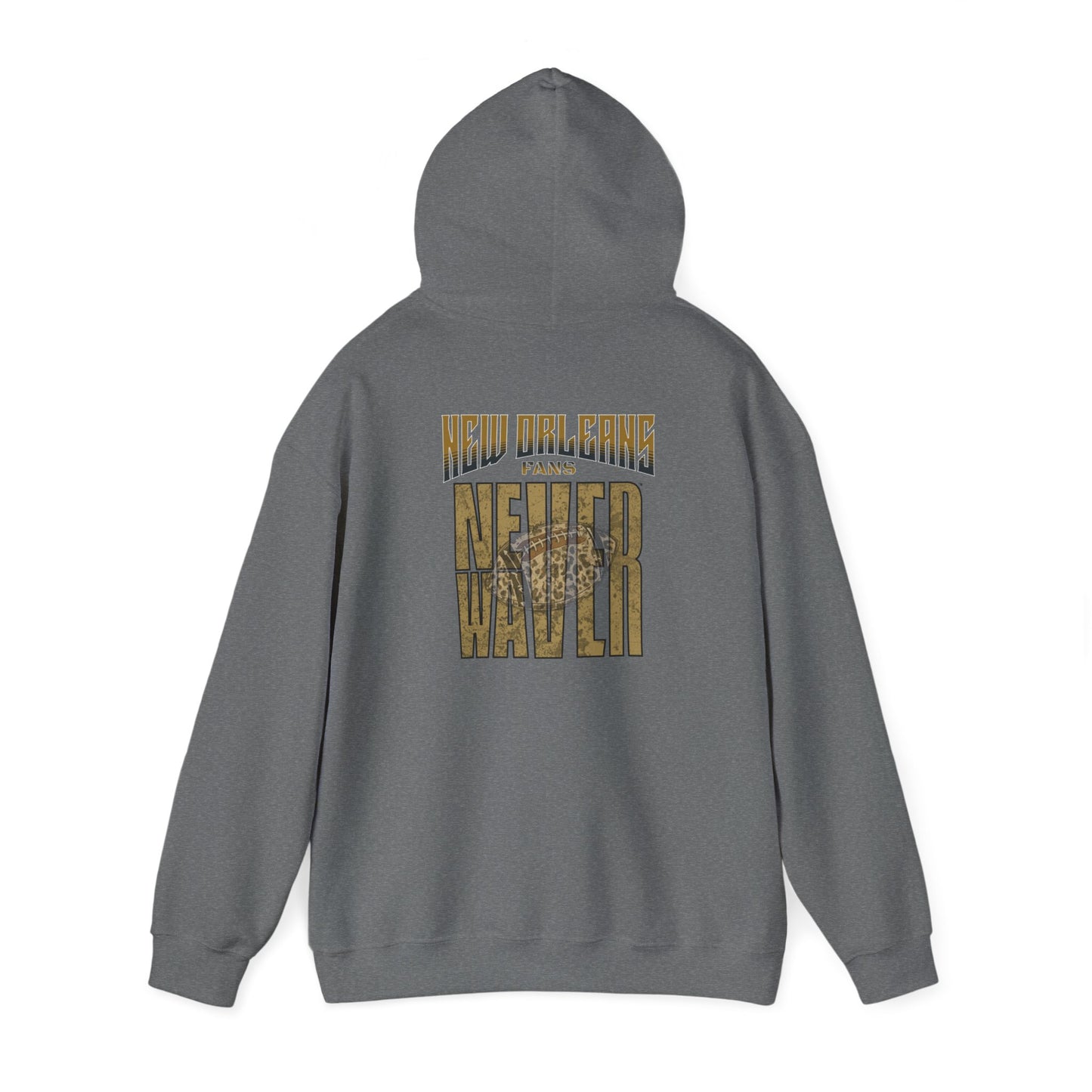 New Orleans Fans Never Waver W-Leopard Football Unisex Heavy Blend™ Hooded Sweatshirt