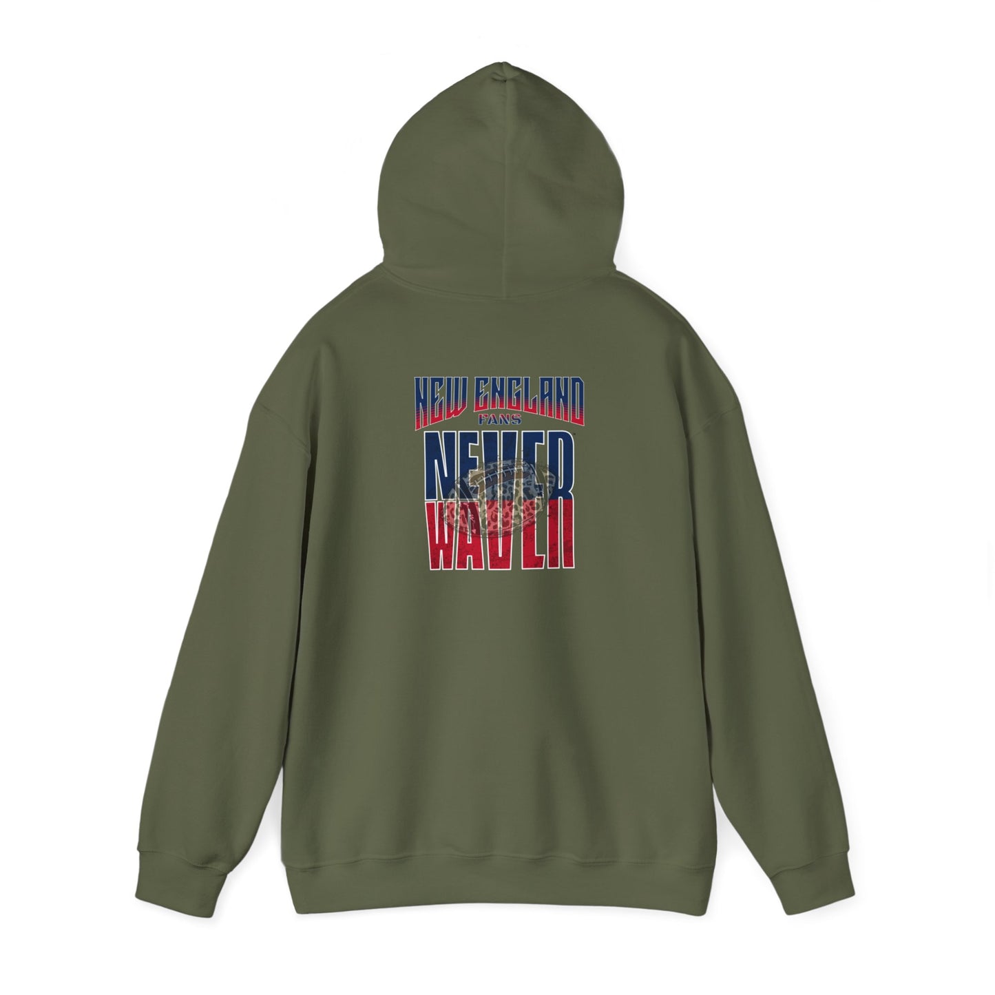 New England Fans Never Waver W-Leopard Football Unisex Heavy Blend™ Hooded Sweatshirt