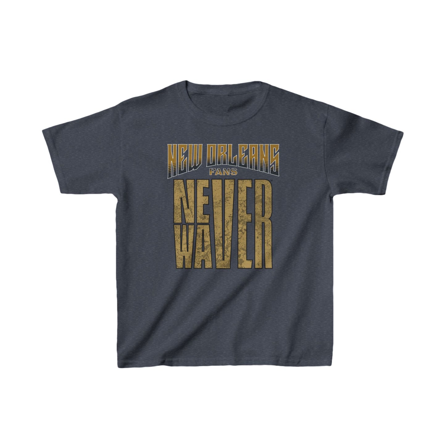 New Orleans Fans Never Waver Kids Heavy Cotton™ Tee