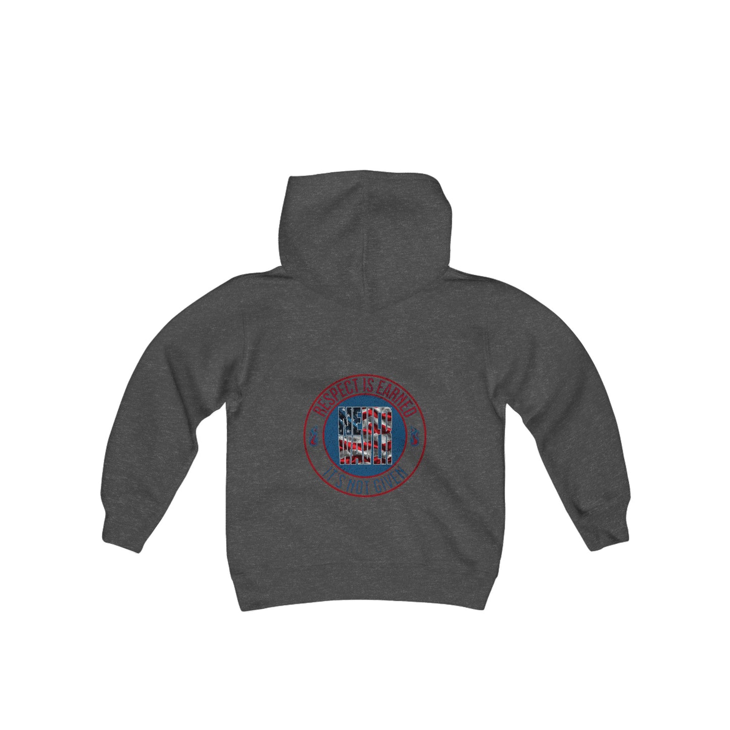 Youth Heavy Blend Hoodie - "Respect is Earned Never Waver Not Given" Motivational Sweatshirt