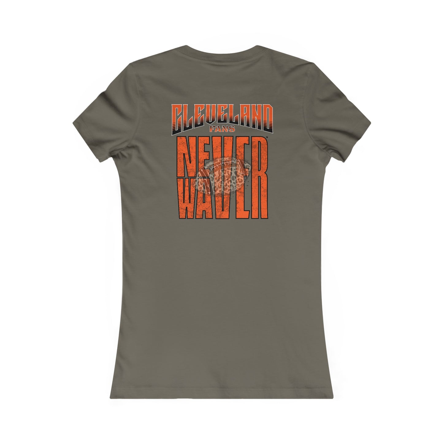 Cleveland Fans Never Waver W-Leopard Football Women's Favorite Tee