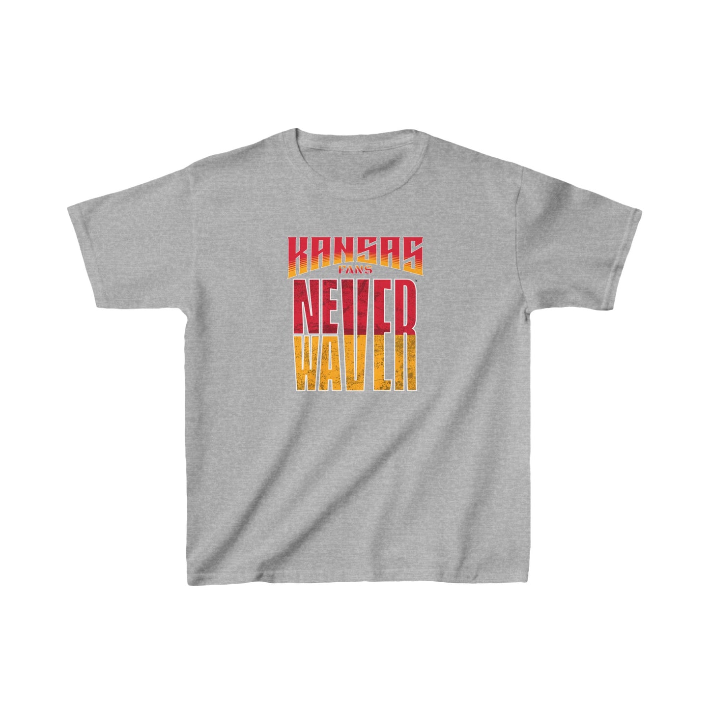 Kansas Fans Never Waver Kids Heavy Cotton™ Tee