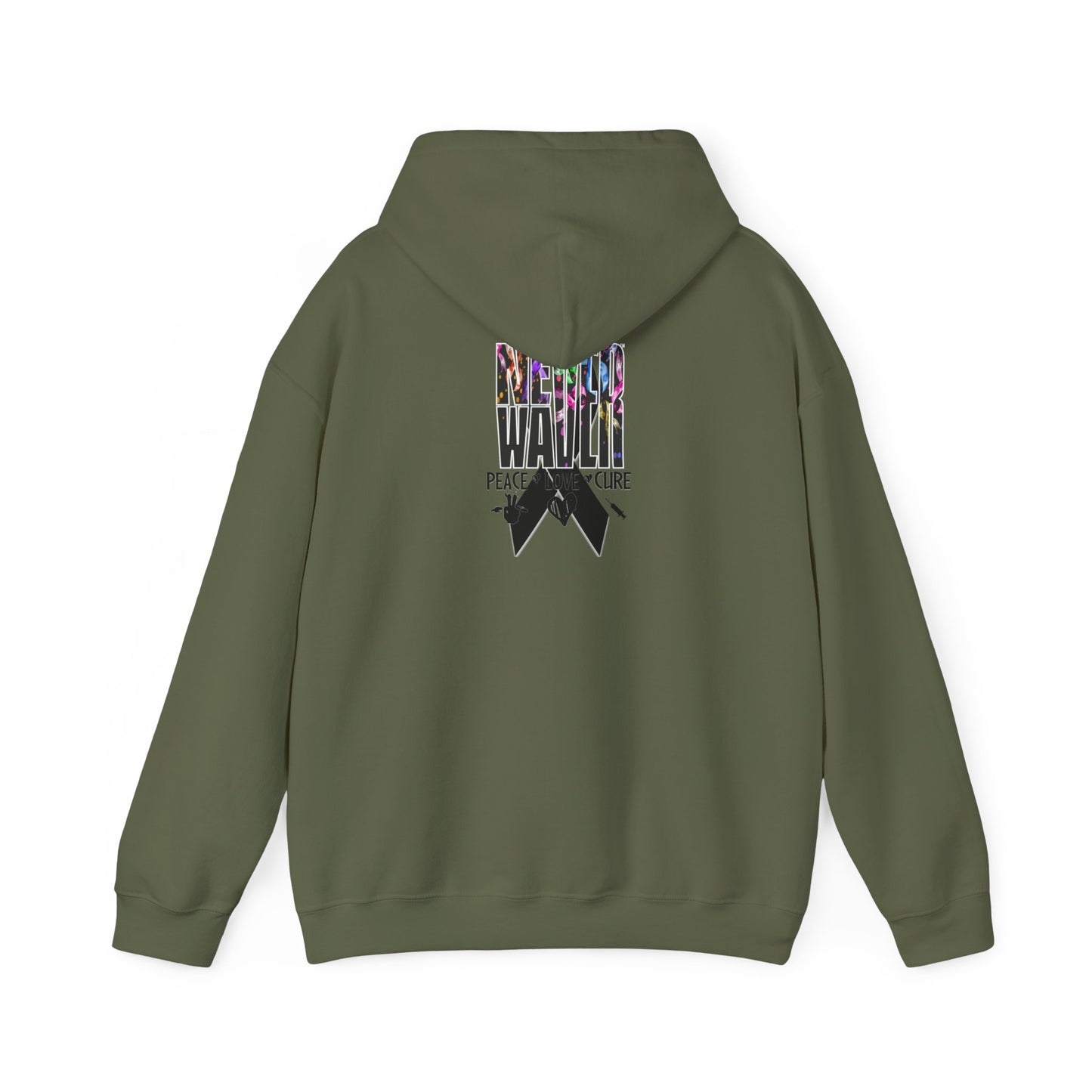 Never Waver Peace Love Cure Unisex Heavy Blend™ Hooded Sweatshirt