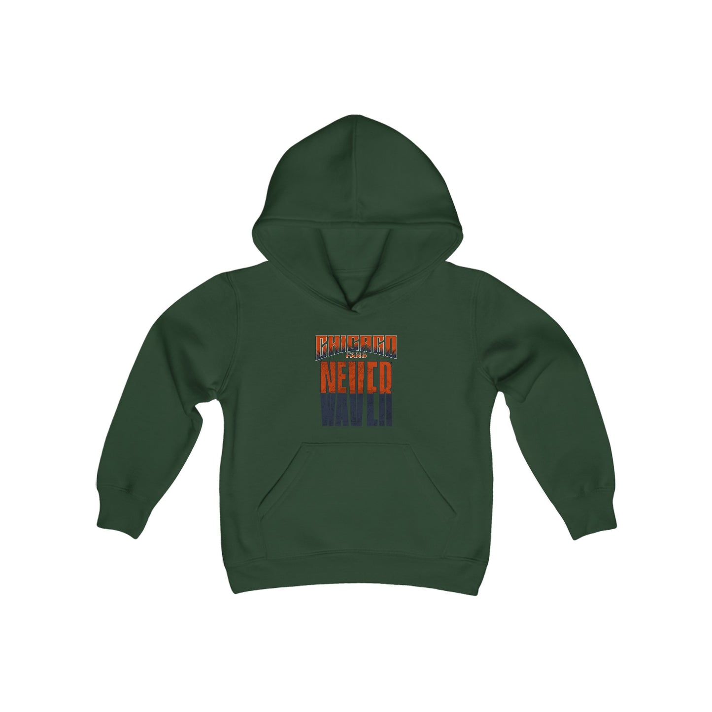 Chicago Fans Never Waver Youth Heavy Blend Hooded Sweatshirt