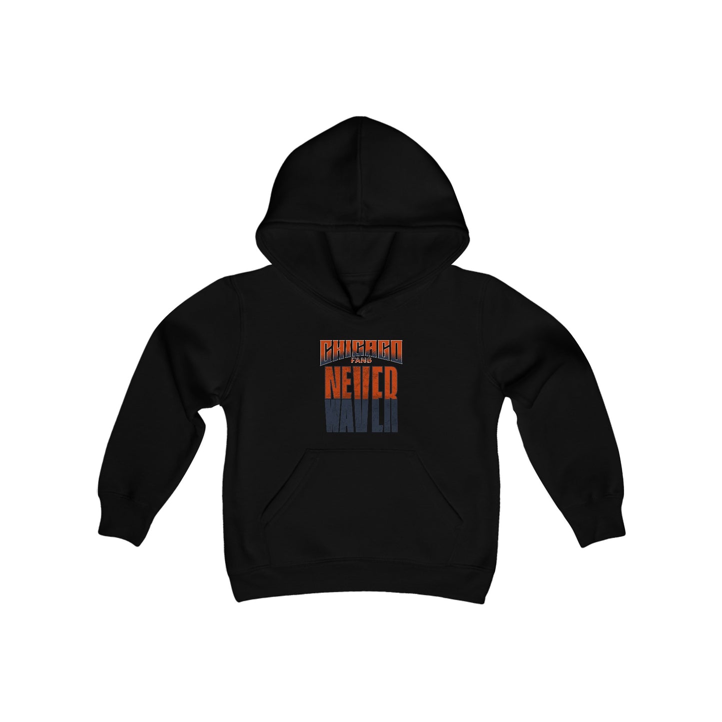 Chicago Fans Never Waver Youth Heavy Blend Hooded Sweatshirt