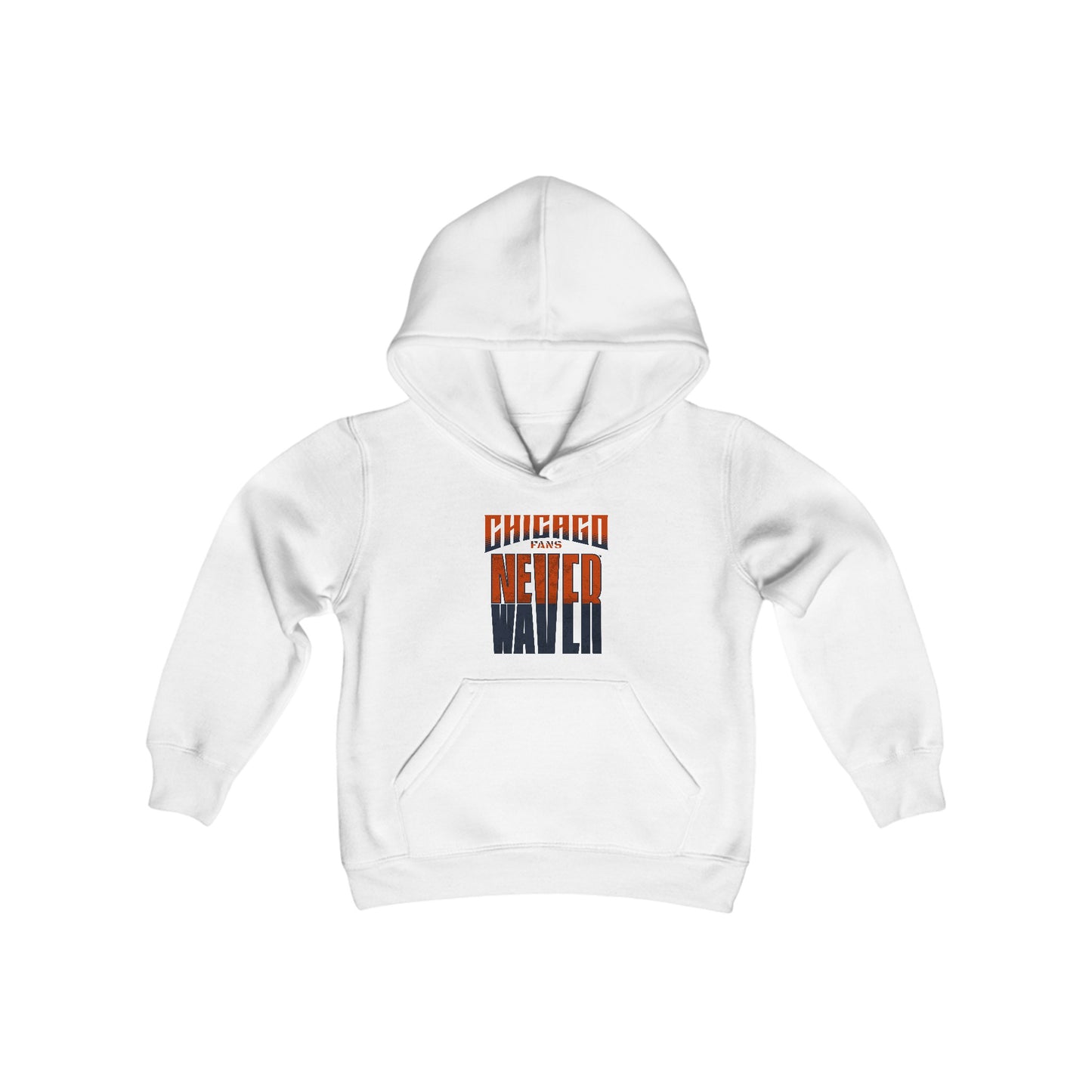 Chicago Fans Never Waver Youth Heavy Blend Hooded Sweatshirt