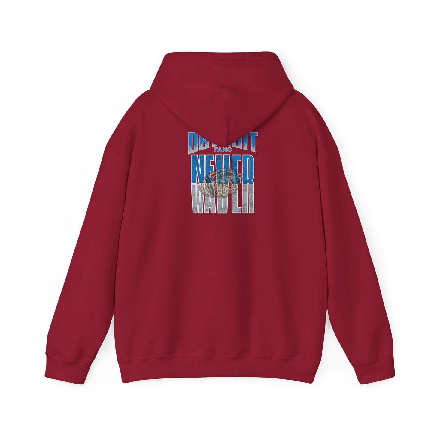 Detroit Fans Never Waver W-Leopard Football Unisex Heavy Blend™ Hooded Sweatshirt