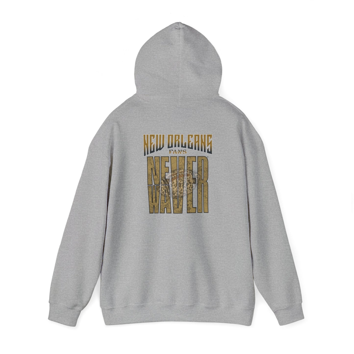 New Orleans Fans Never Waver W-Leopard Football Unisex Heavy Blend™ Hooded Sweatshirt