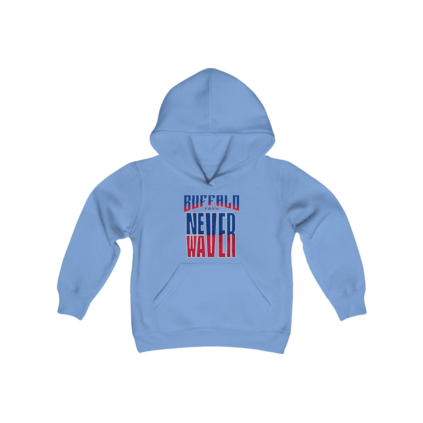 Buffalo Fans Never Waver Youth Heavy Blend Hooded Sweatshirt