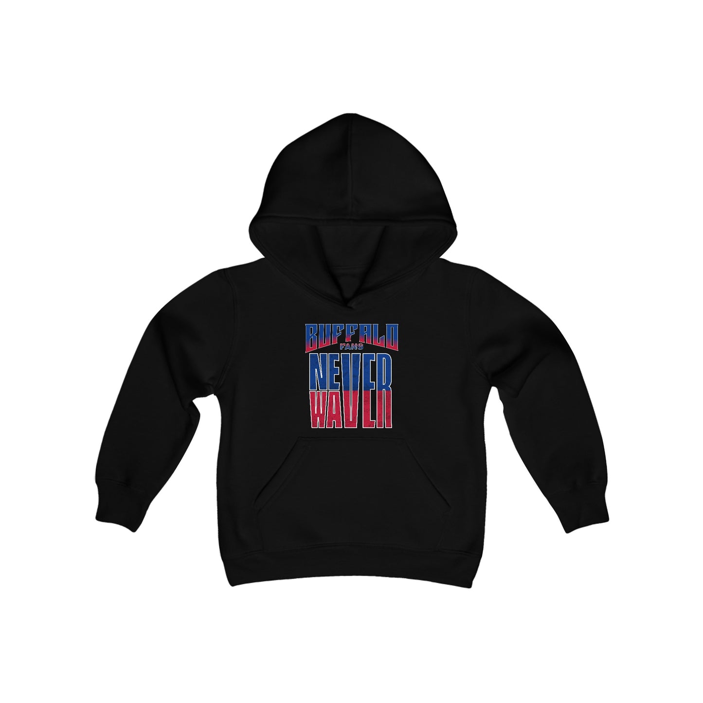 Buffalo Fans Never Waver Youth Heavy Blend Hooded Sweatshirt