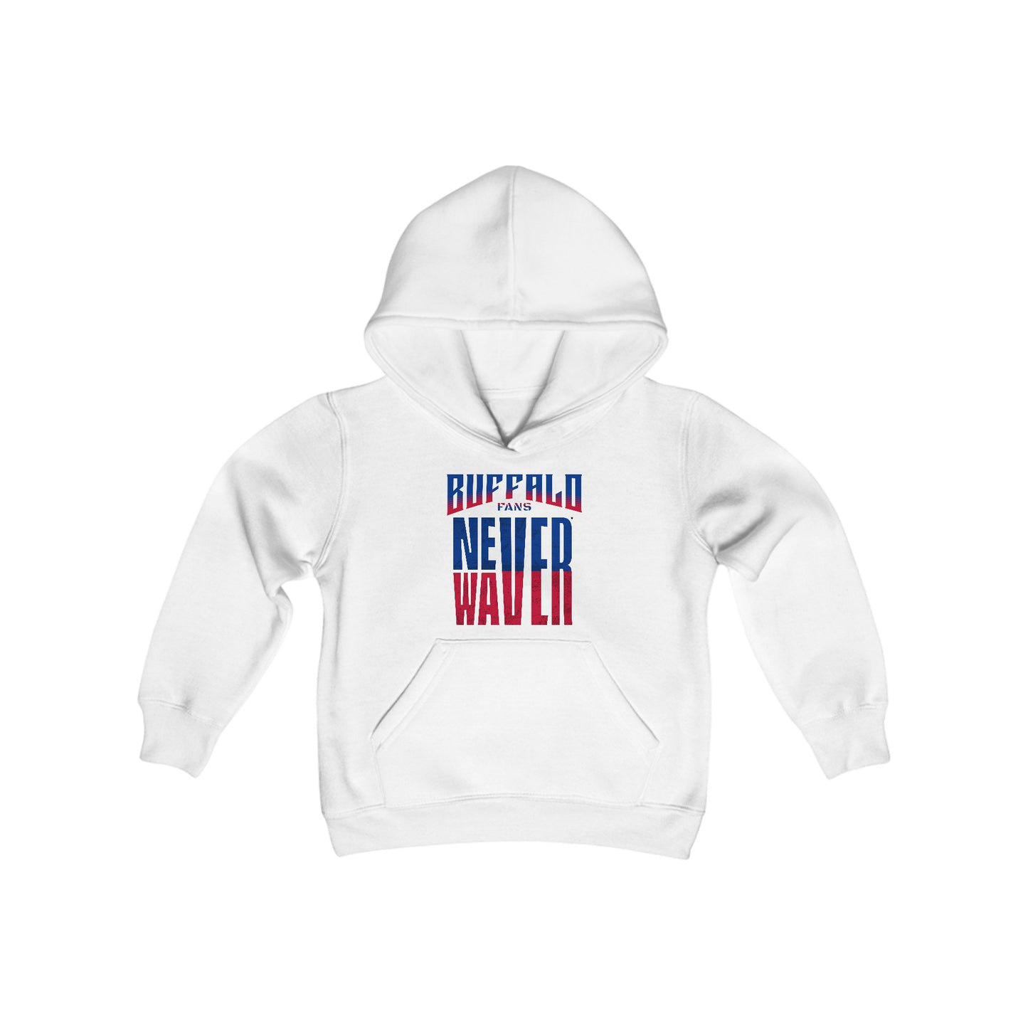 Buffalo Fans Never Waver Youth Heavy Blend Hooded Sweatshirt