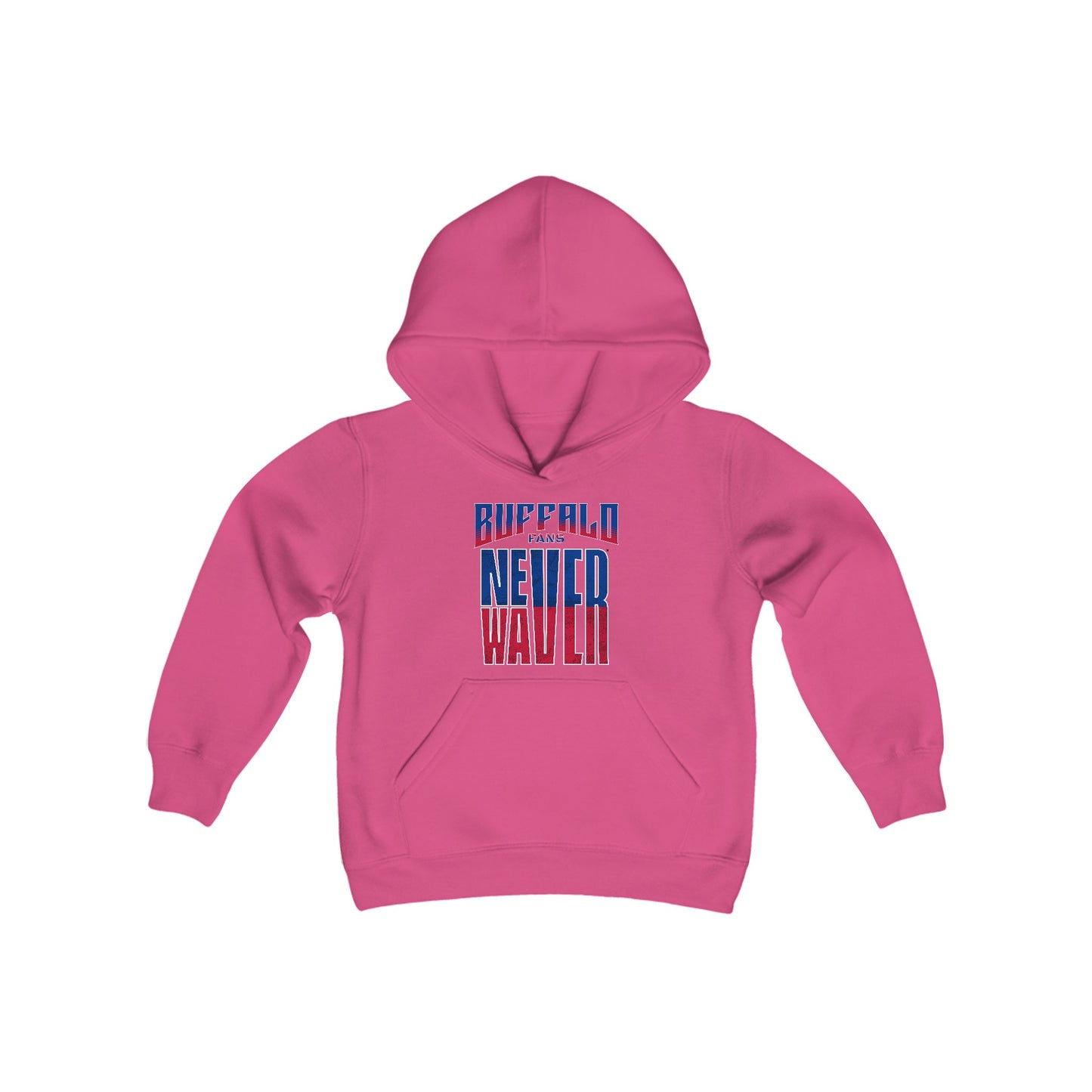 Buffalo Fans Never Waver Youth Heavy Blend Hooded Sweatshirt