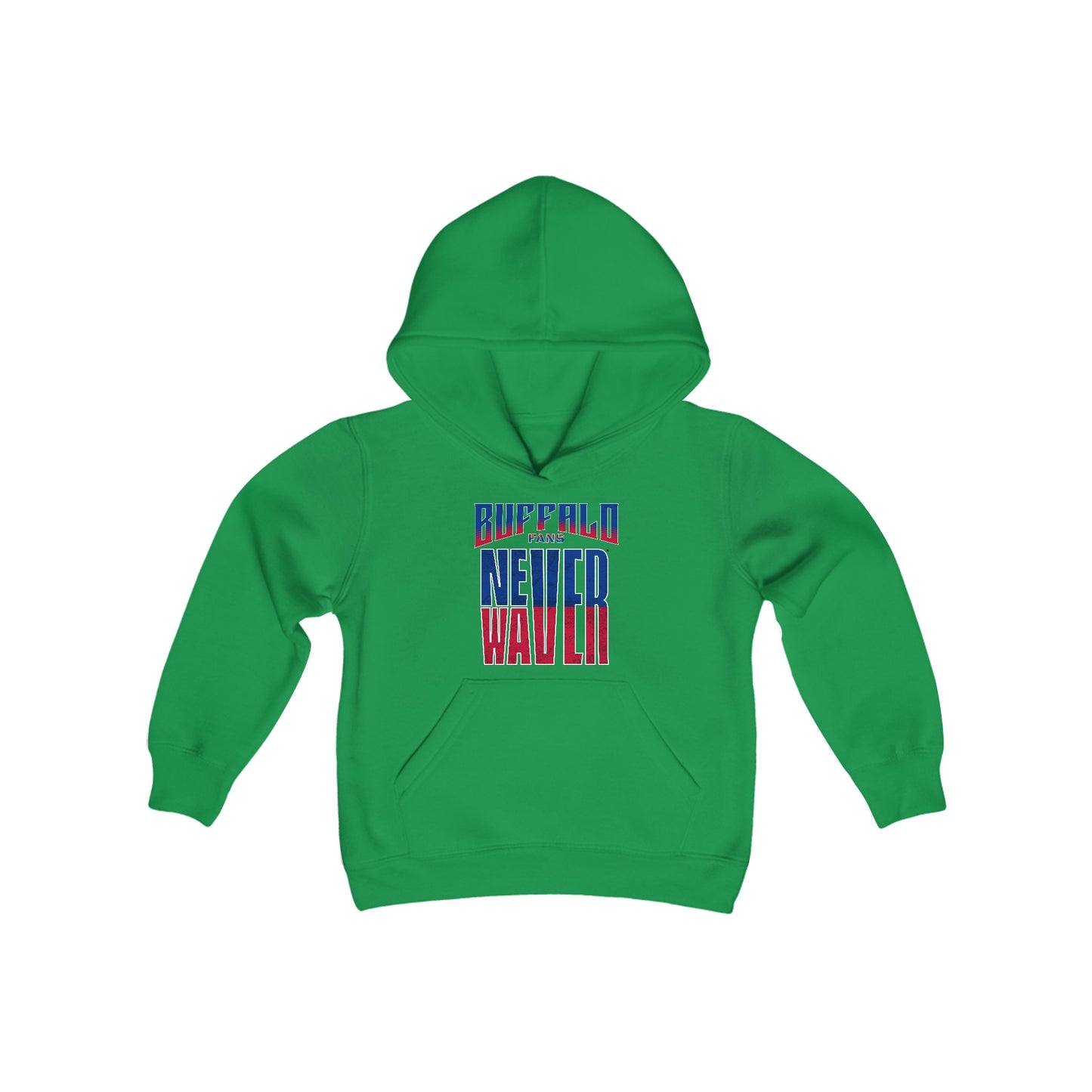 Buffalo Fans Never Waver Youth Heavy Blend Hooded Sweatshirt