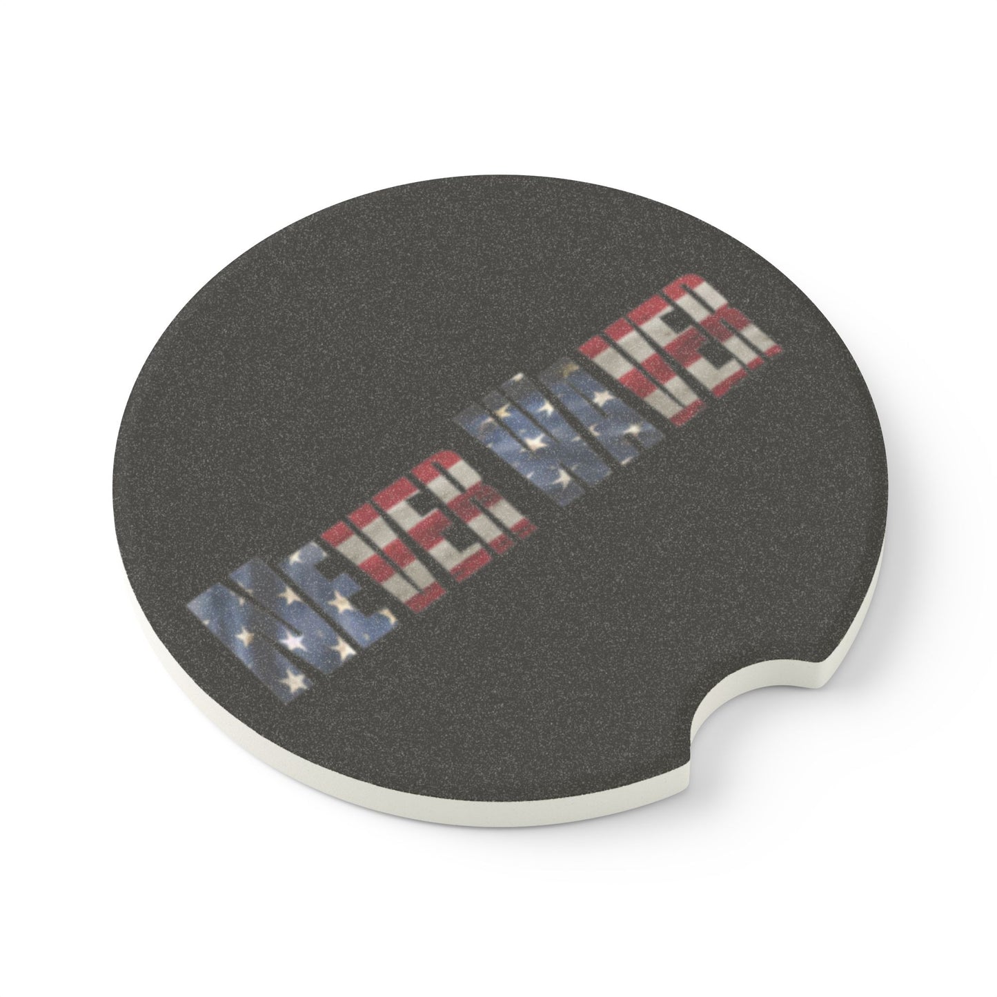 American Flag Never Waver Soapstone Car Coaster