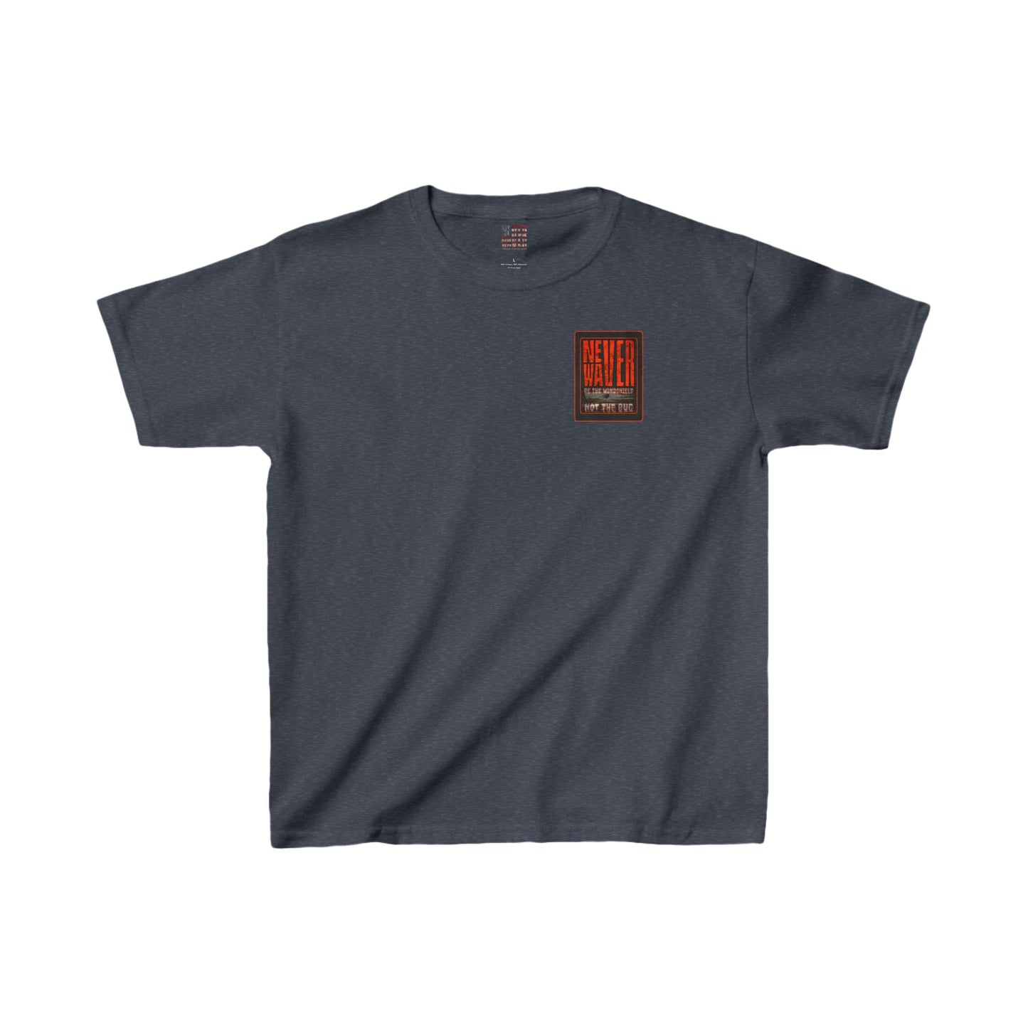 Kids Heavy Cotton™ Tee -Never Waver be the Windshield- Stylish, Comfortable Everyday Wear