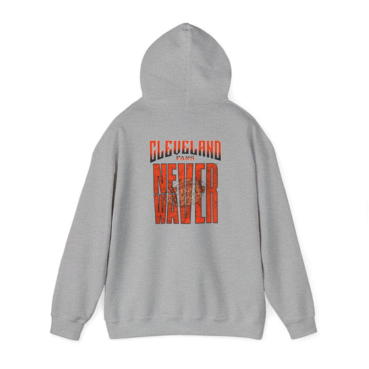 Cleveland Fans Never Waver W-Leopard Football Unisex Heavy Blend™ Hooded Sweatshirt