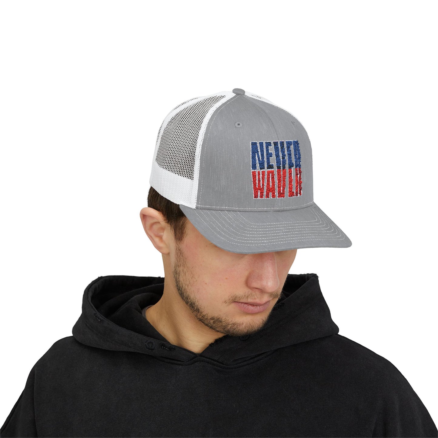 Never Waver Embroidered Snapback Trucker Cap