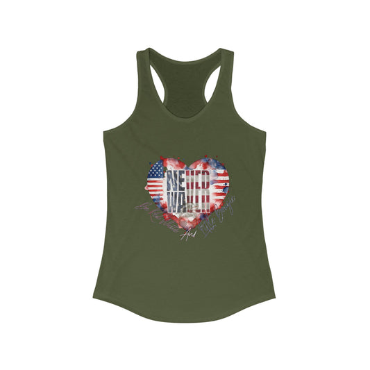 Never Waver Be Red White and a Little Bougie Women's Ideal Racerback Tank