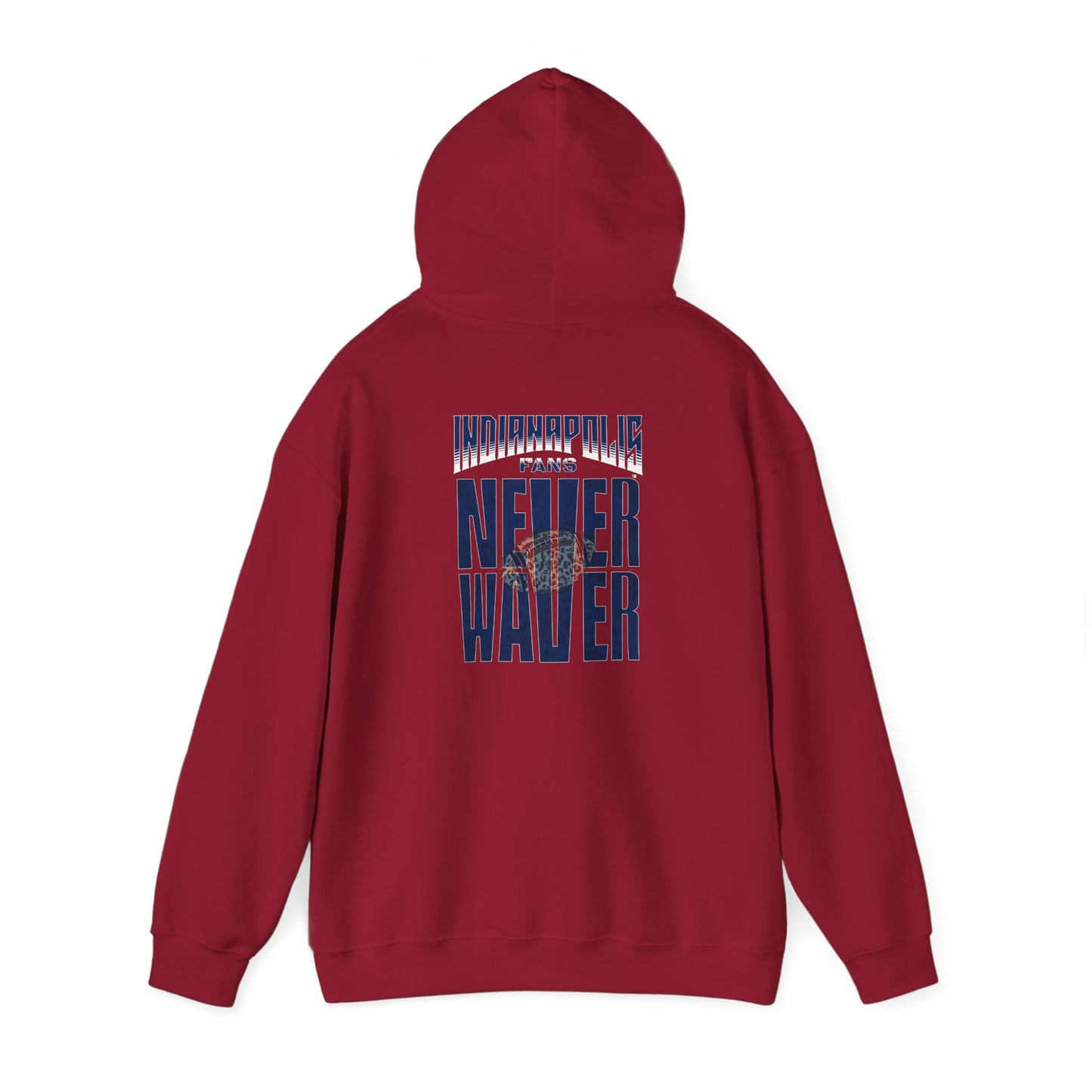 Unisex Heavy Blend™ 'Indianapolis Fans Never Waver' Hoodie - Inspirational Apparel for Everyday Comfort