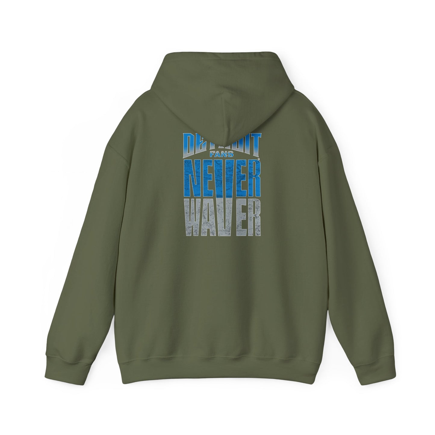 Unisex Heavy Blend™ Hooded Sweatshirt - 'Detroit Fans Never Waver' Inspirational Hoodie for Fans