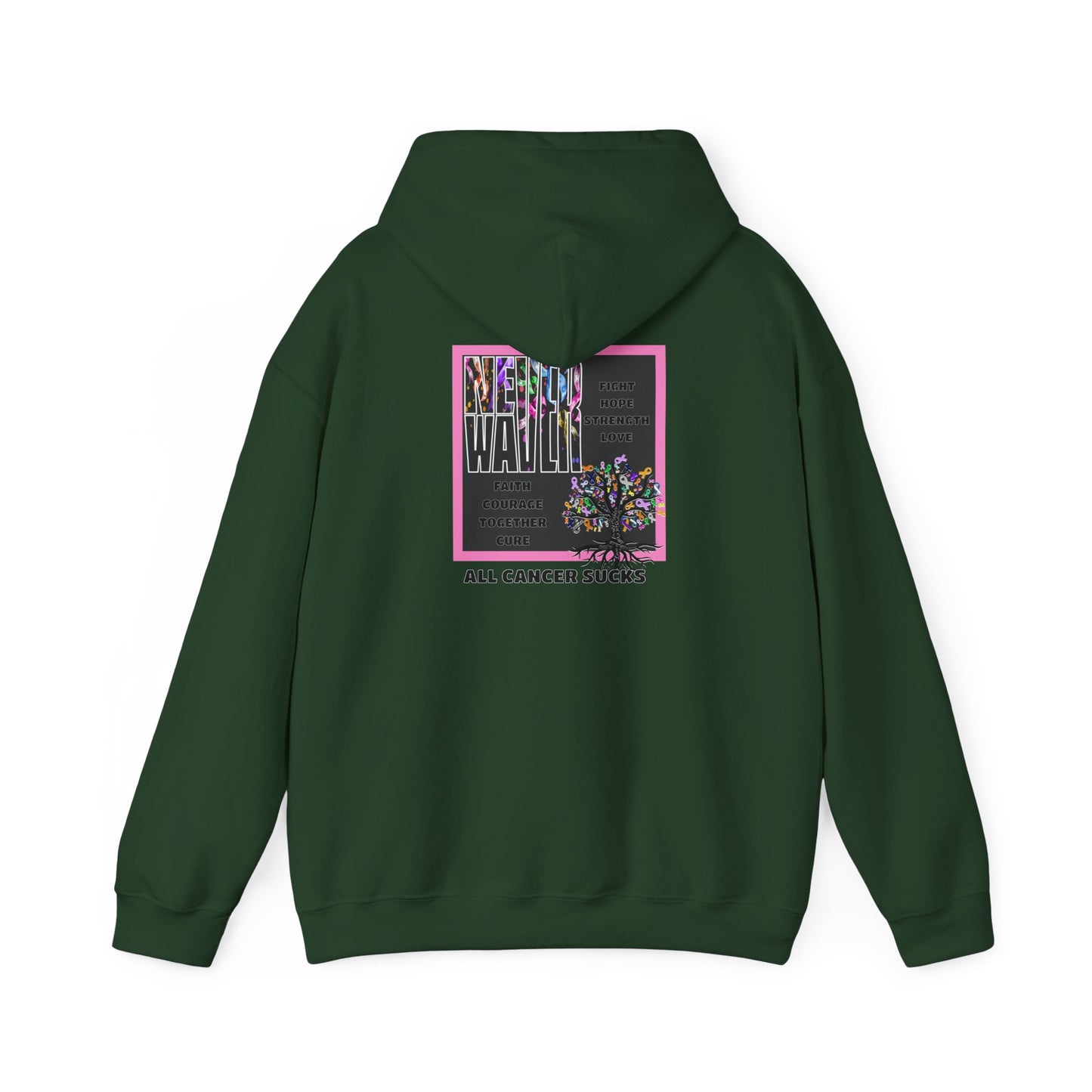 Never Waver Tree Of Cancer Ribbons Unisex Heavy Blend™ Hooded Sweatshirt