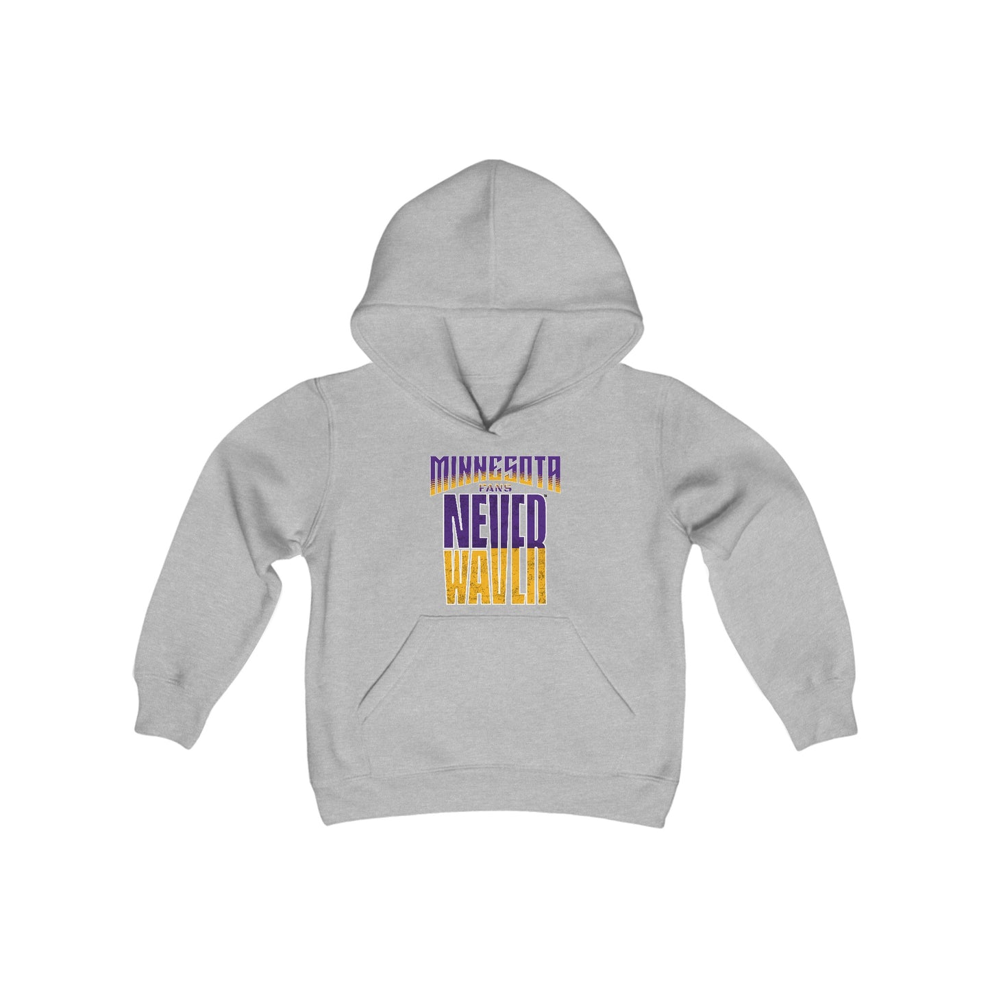 Minnesota Fans Never Waver Youth Heavy Blend Hooded Sweatshirt