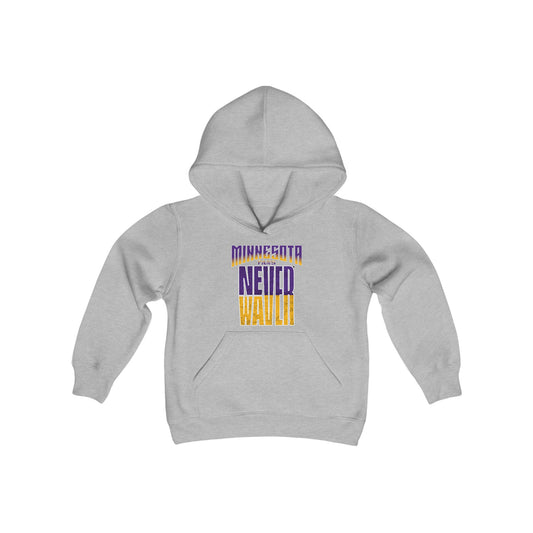 Minnesota Fans Never Waver Youth Heavy Blend Hooded Sweatshirt