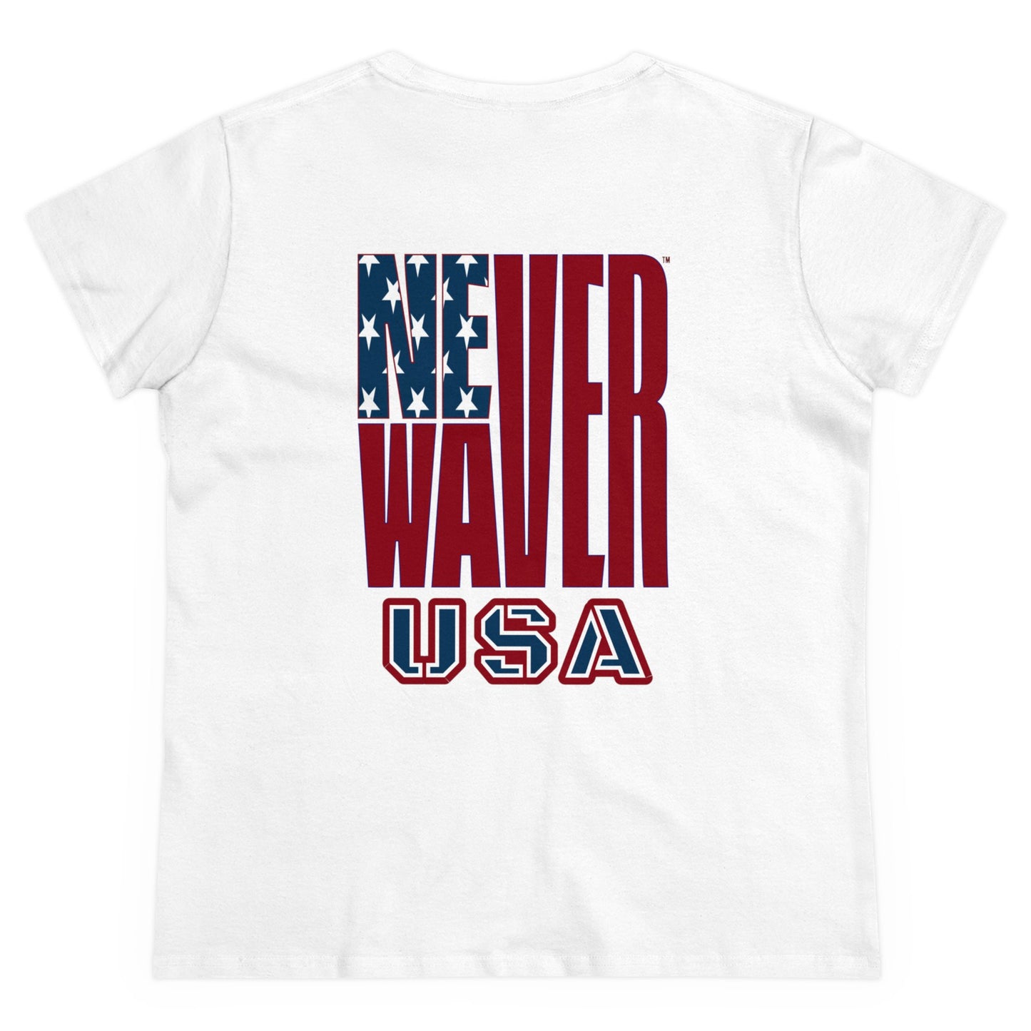 Never Waver USA Women's Midweight Cotton Tee