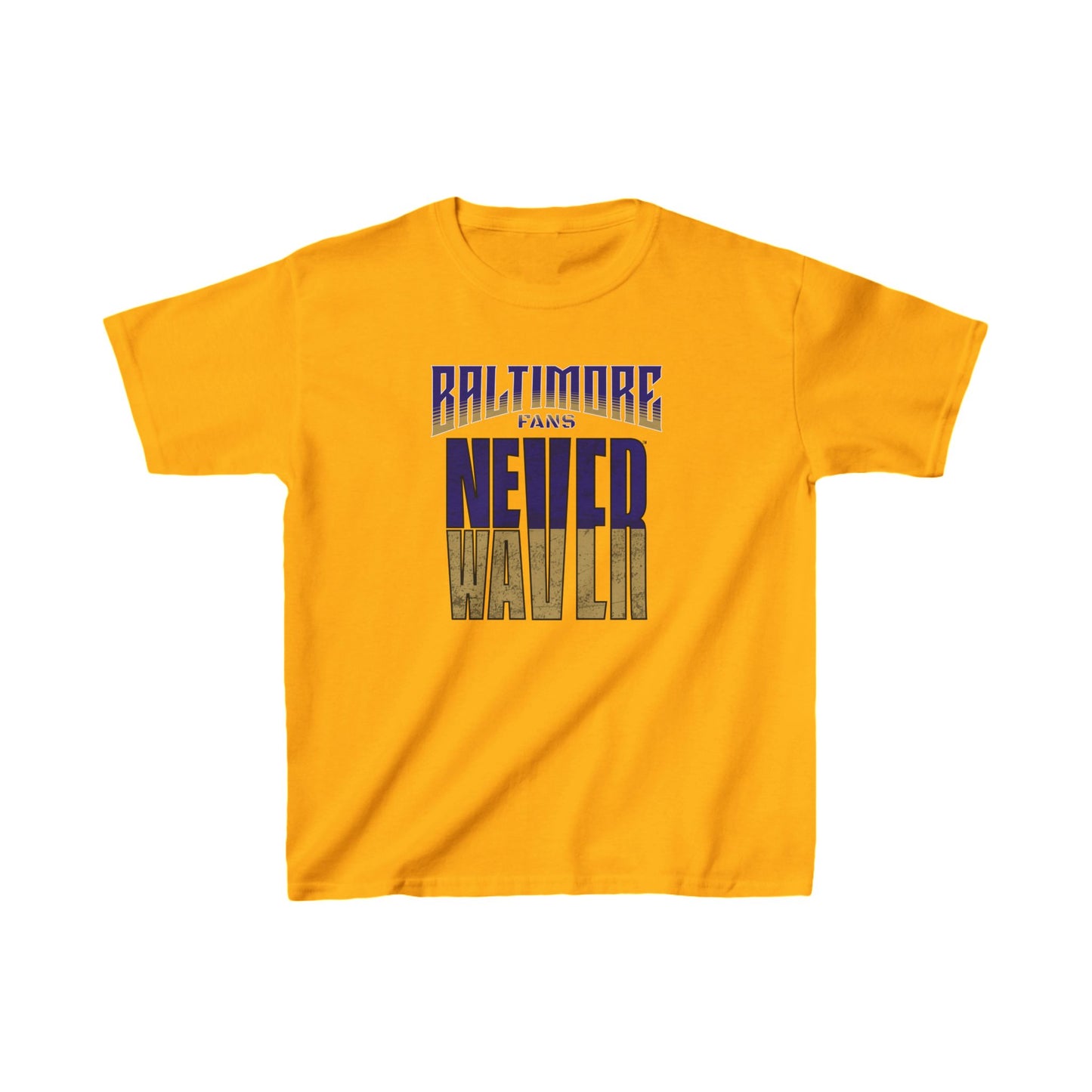 Baltimore Fans Never Waver Kids Heavy Cotton™ Tee