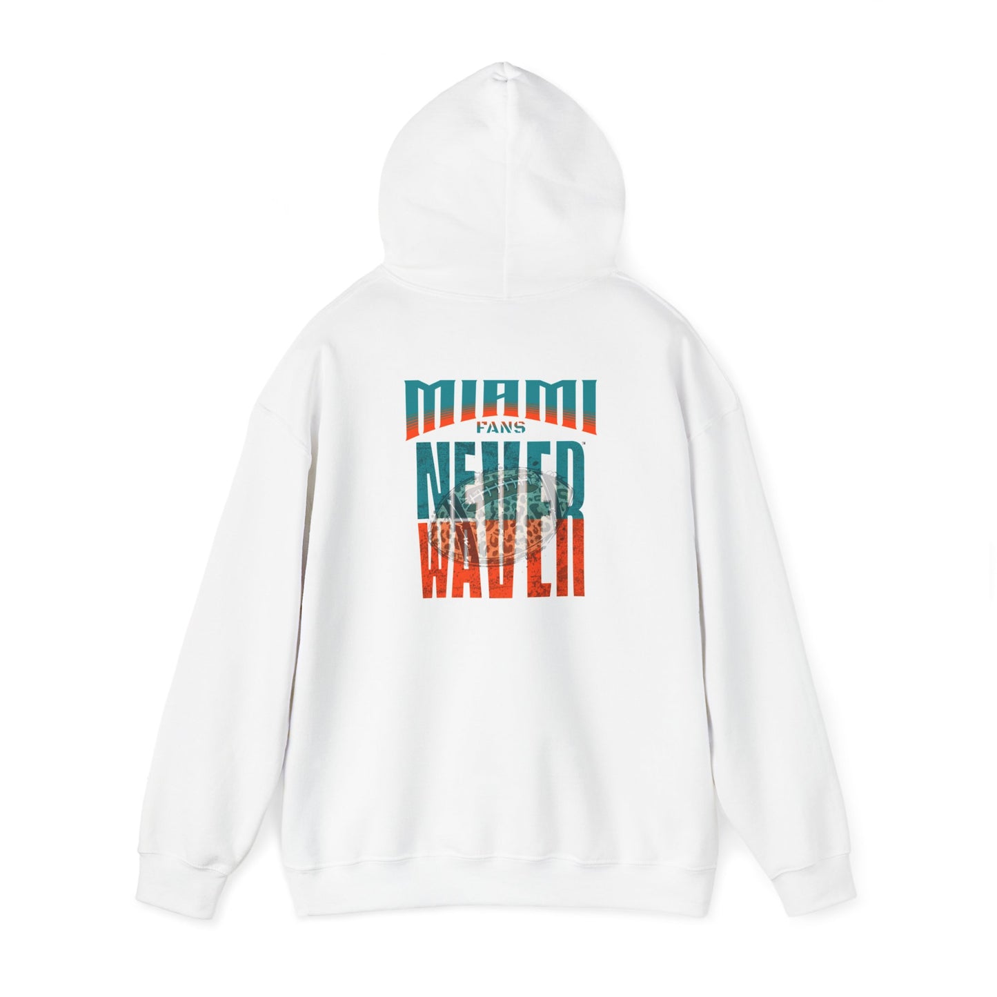 Miami Fans Never Waver W-Leopard Football Unisex Heavy Blend™ Hooded Sweatshirt