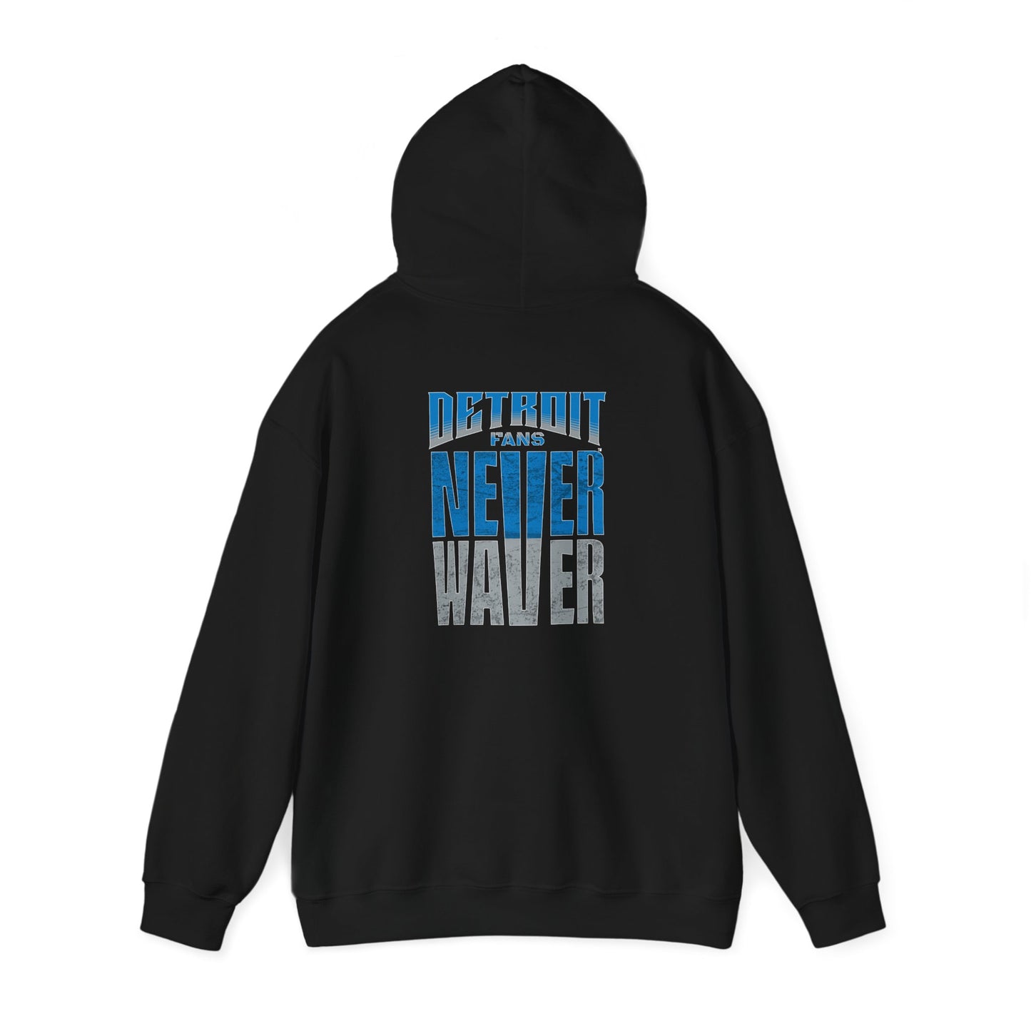 Unisex Heavy Blend™ Hooded Sweatshirt - 'Detroit Fans Never Waver' Inspirational Hoodie for Fans