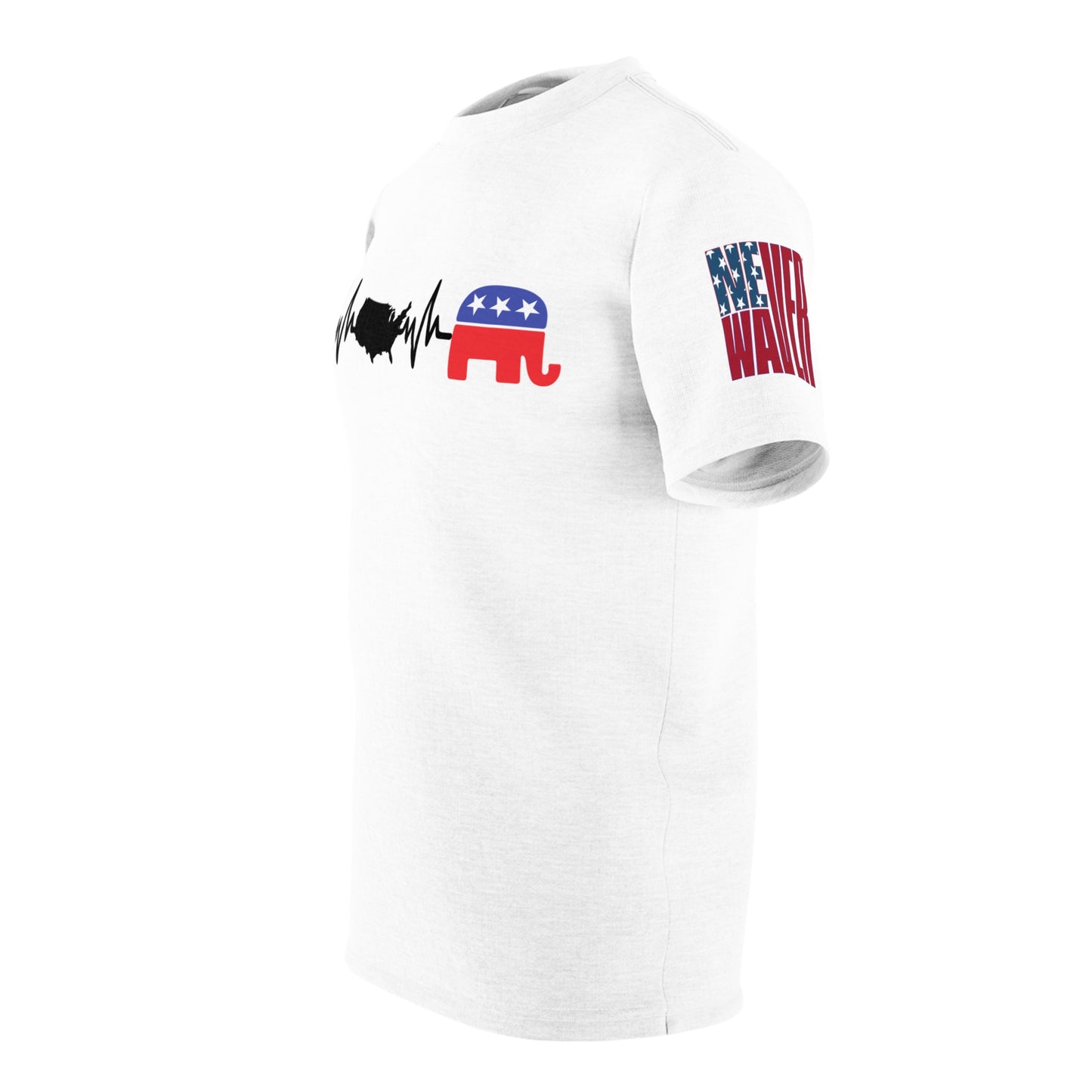 Never Waver Heartbeat of America Republicans  Unisex Cut & Sew Tee (AOP)