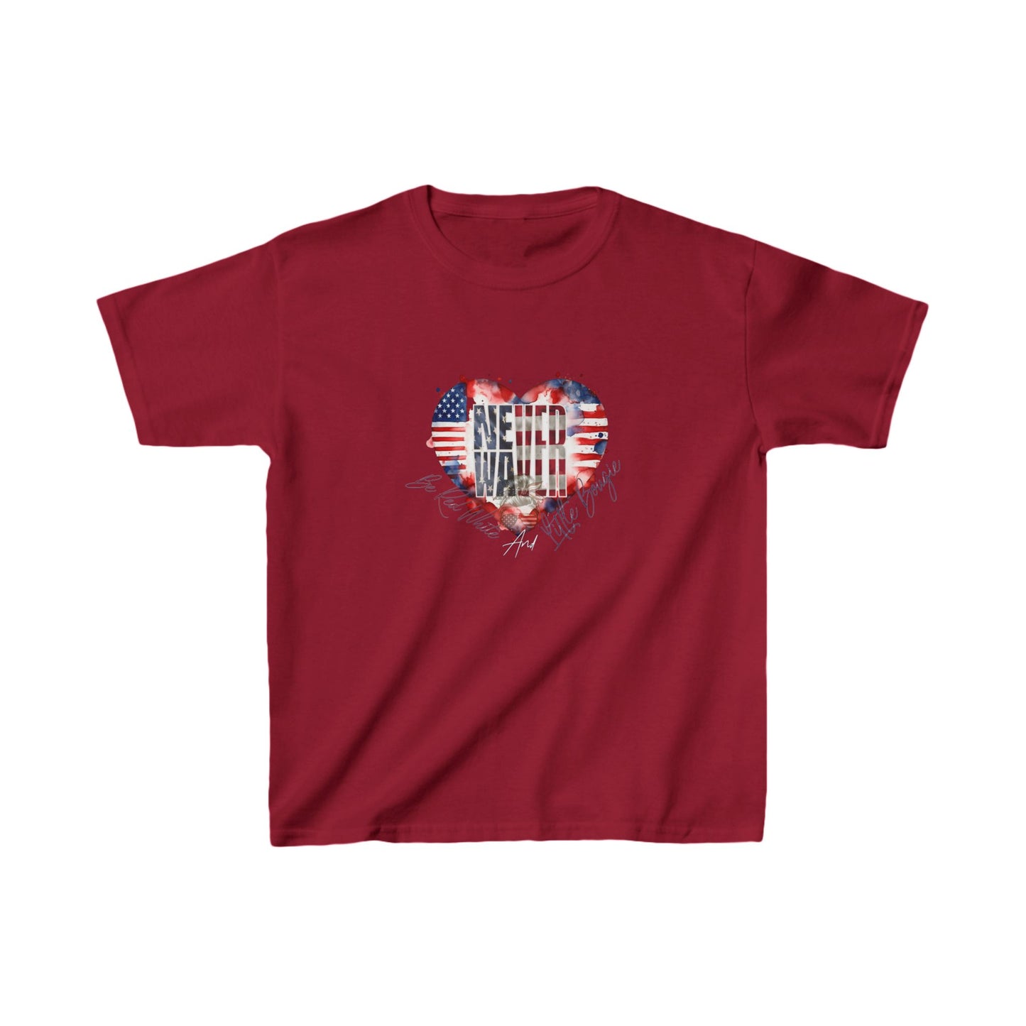 Never Waver Be Red White and a Little Bougie Kids Heavy Cotton™ Tee