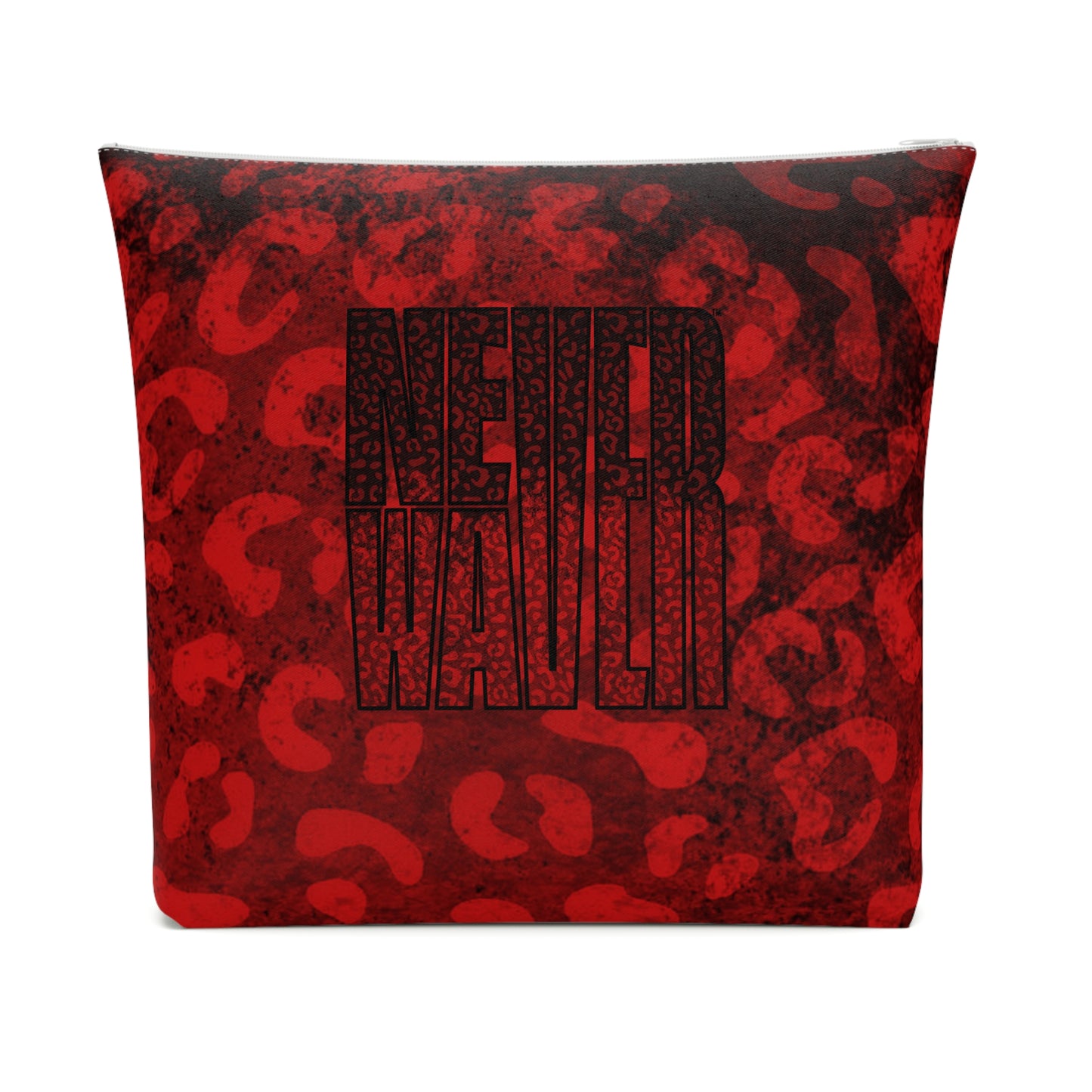 Never Waver Red Leopard Cotton Cosmetic Bag