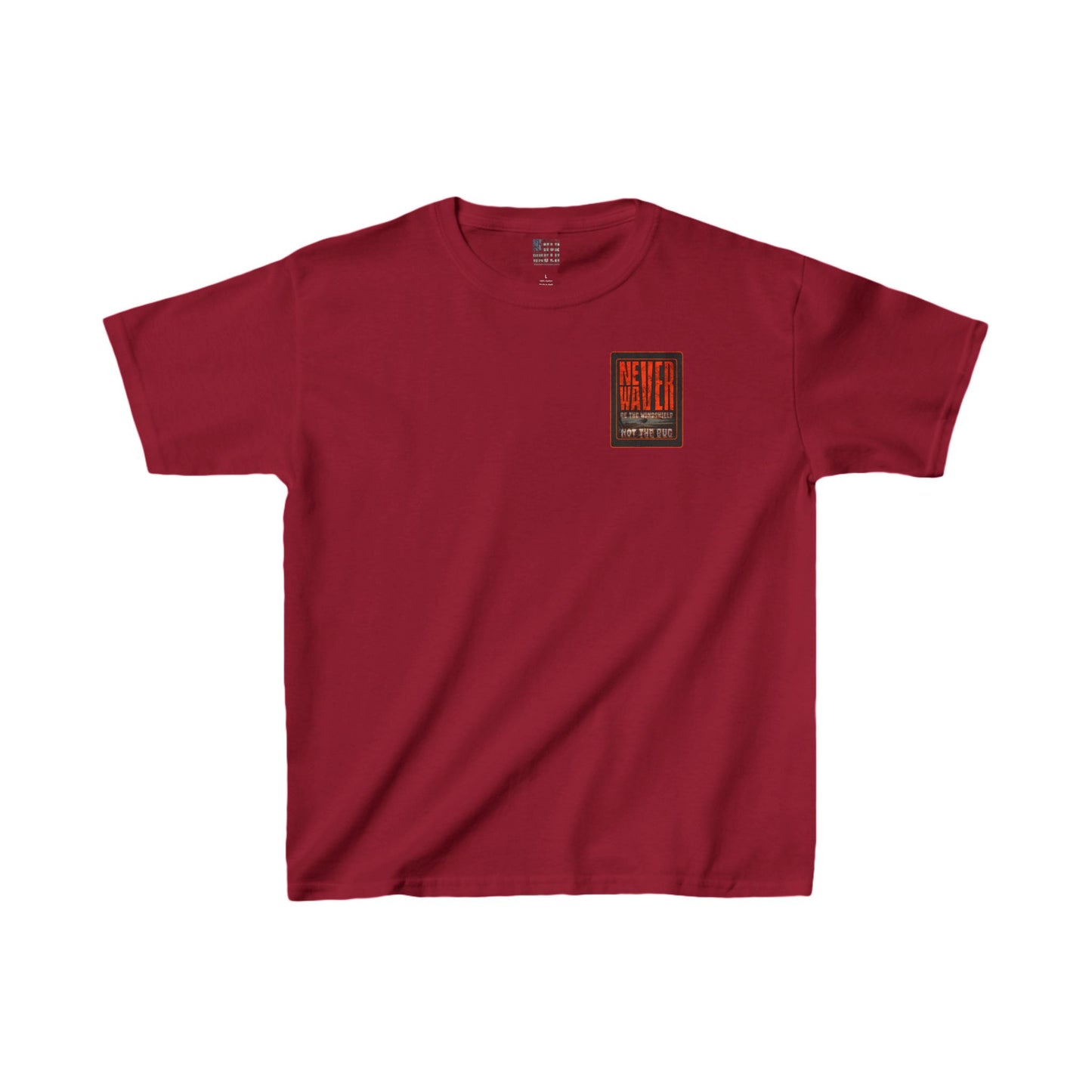 Kids Heavy Cotton™ Tee -Never Waver be the Windshield- Stylish, Comfortable Everyday Wear